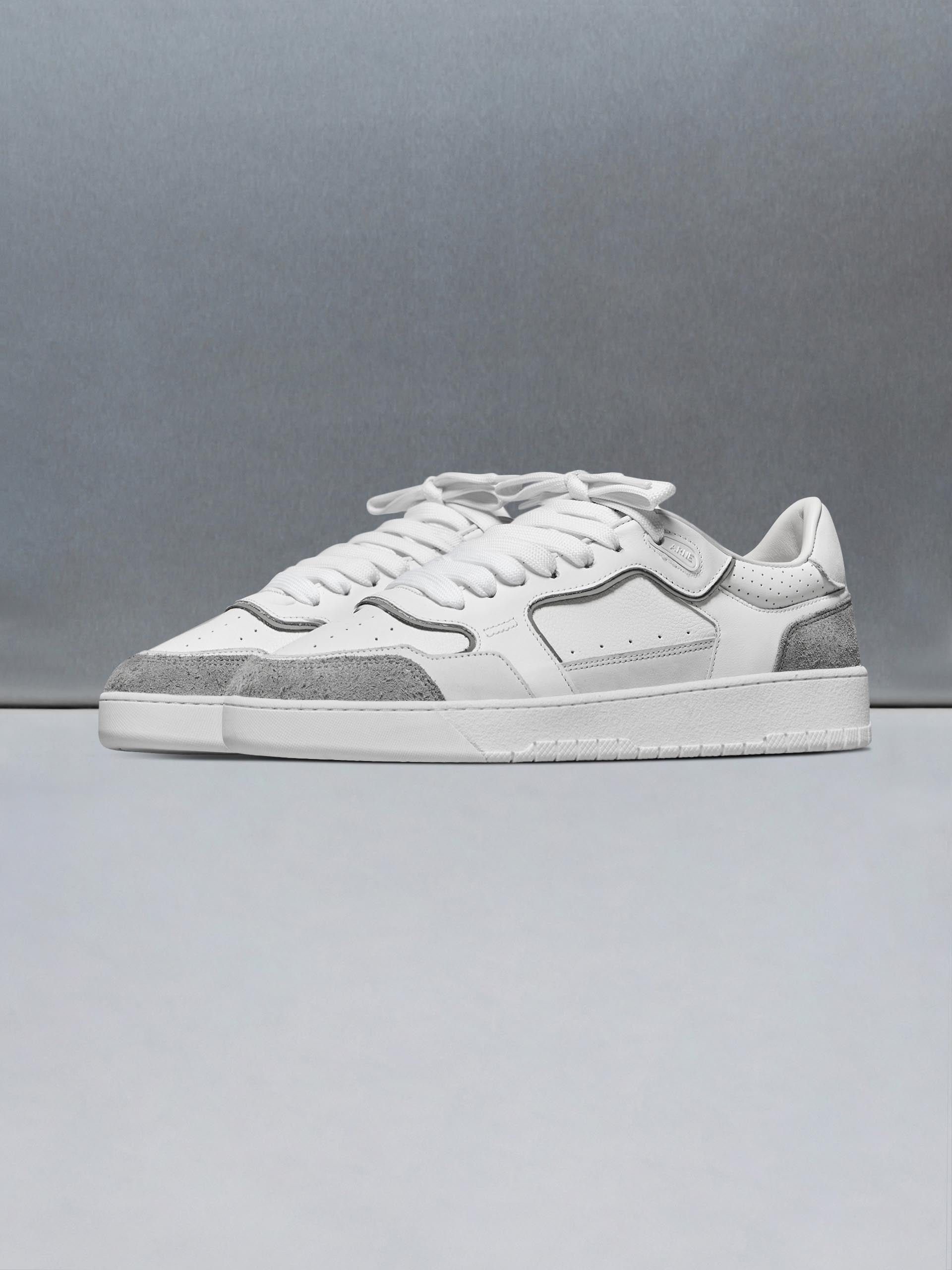 Mens Hoop Trainer in White Grey