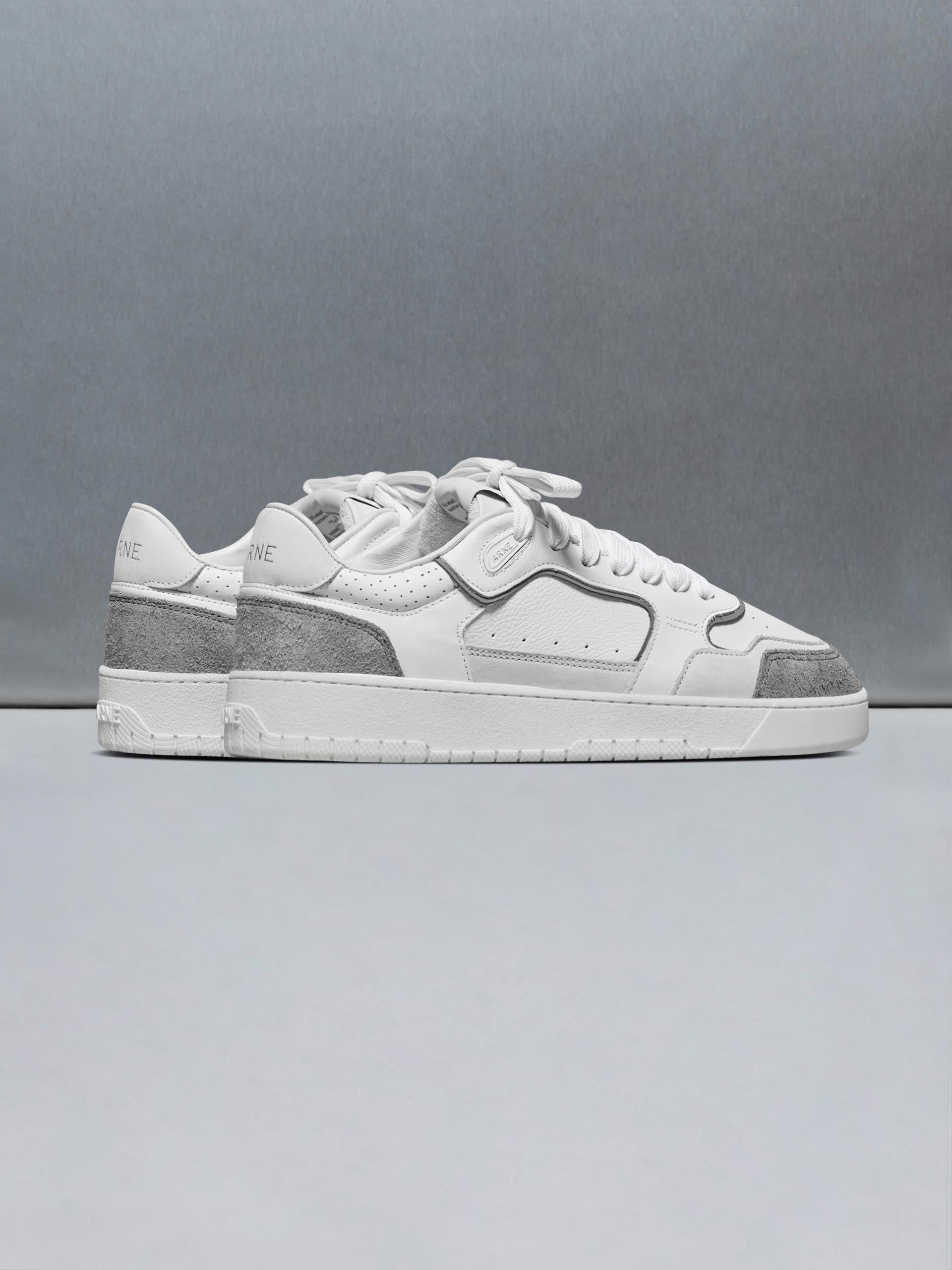 Mens Hoop Trainer in White Grey