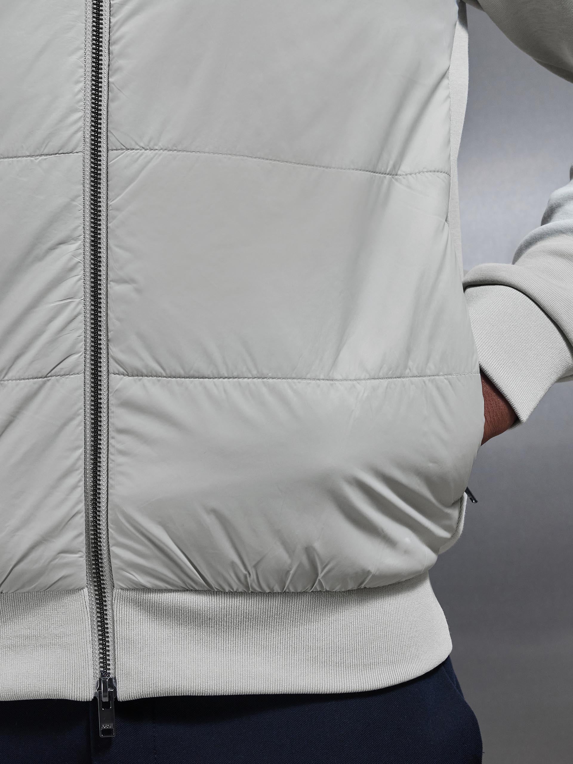 Mens Hybrid Bomber Jacket in Stone