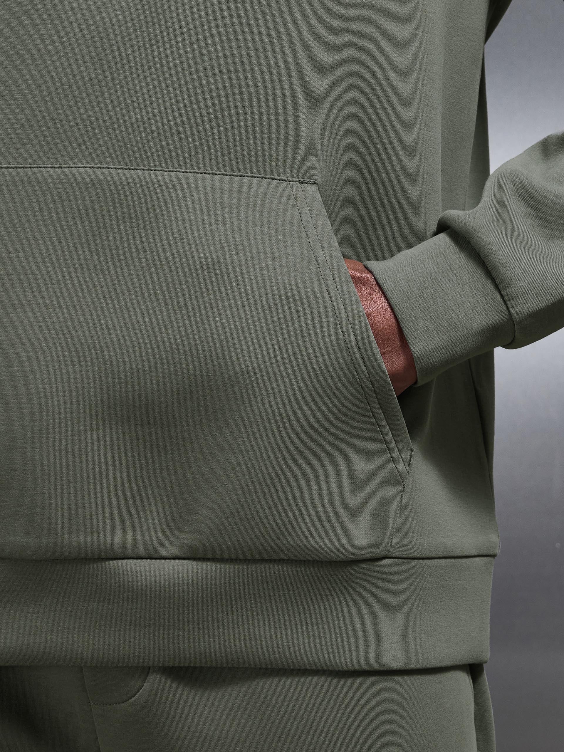Mens Hybrid Cargo Hoodie in Olive