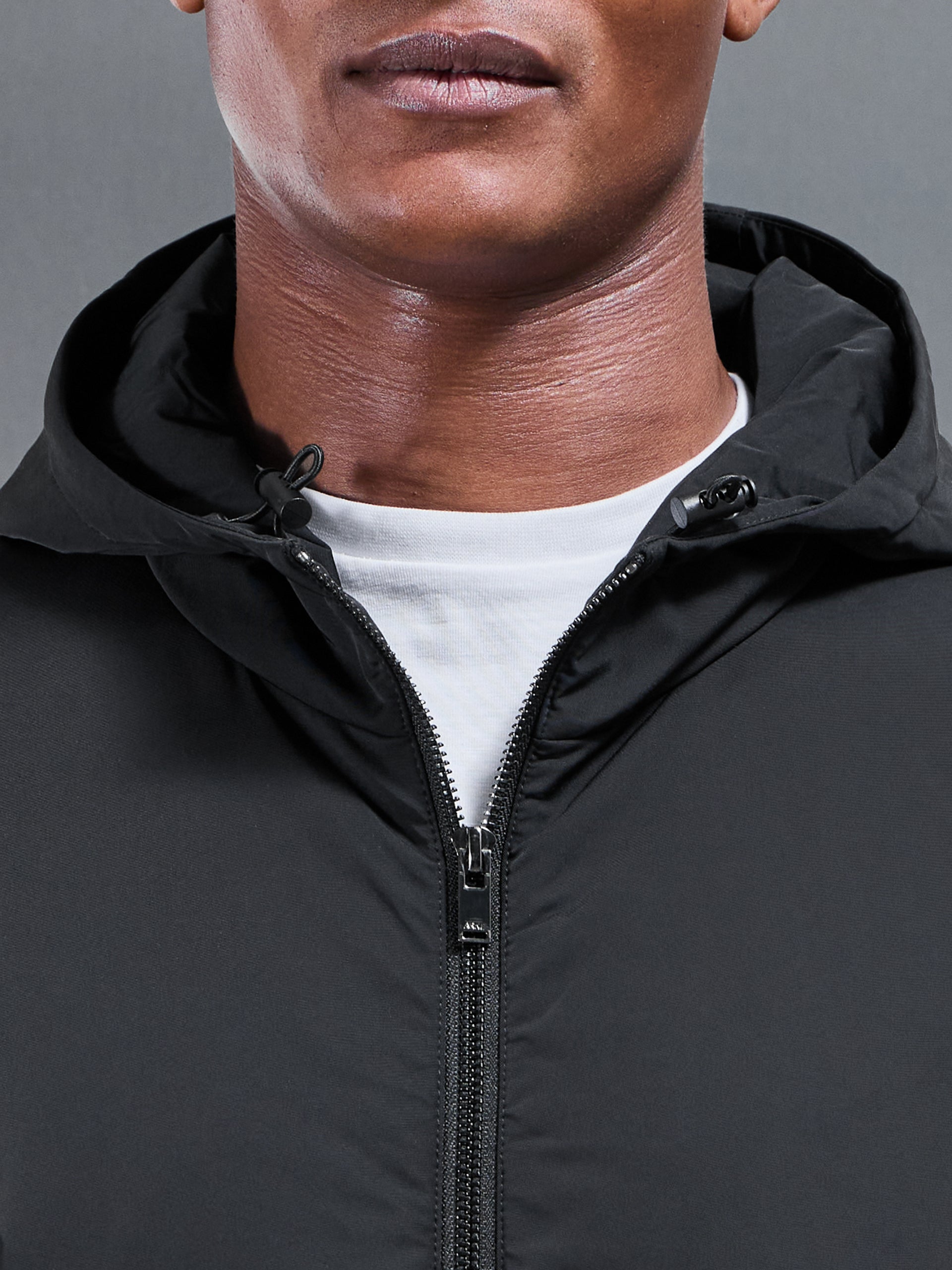 Mens Hybrid Knitted Windbreaker in Black