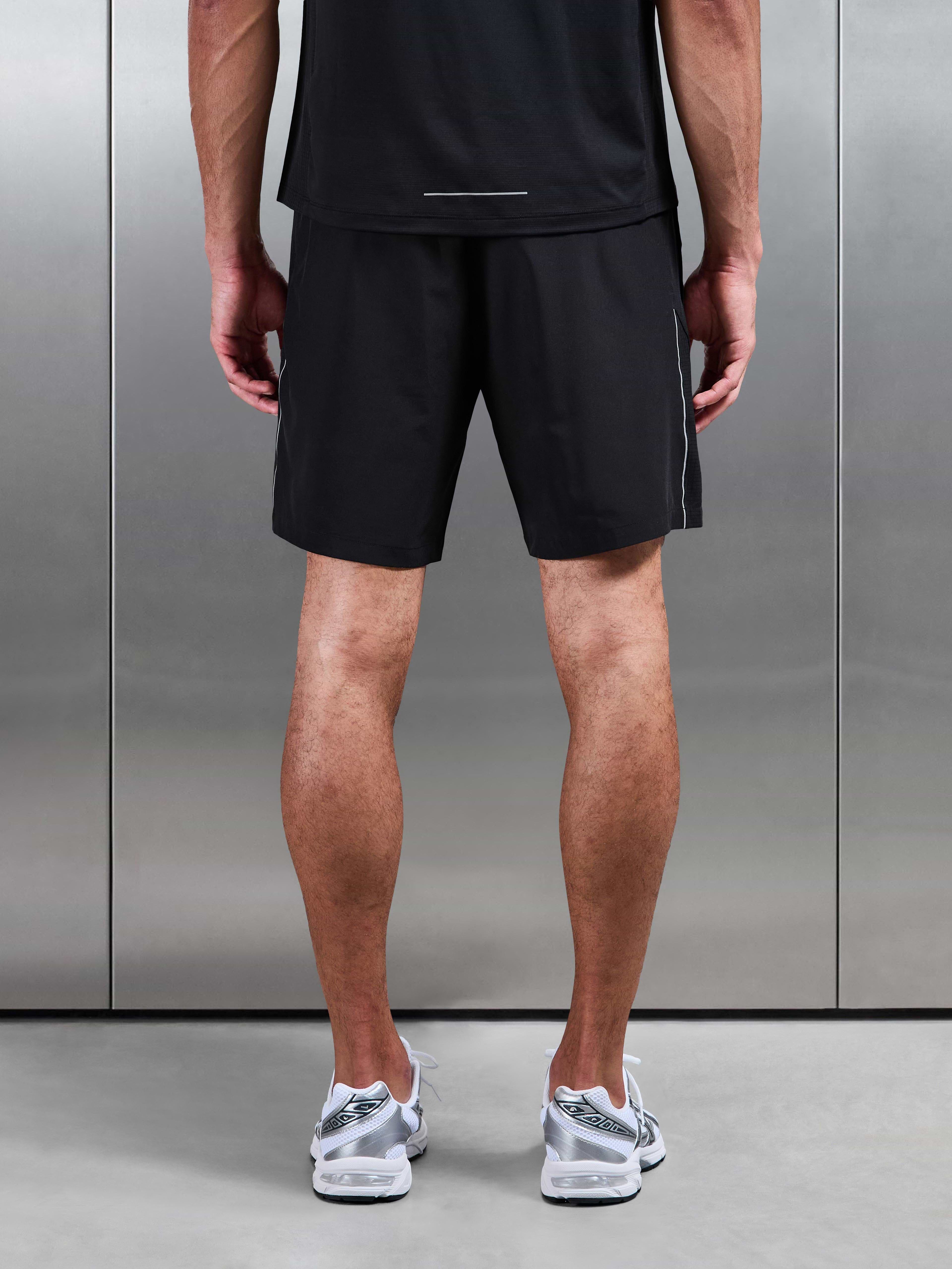 Hybrid Mesh Short in Black