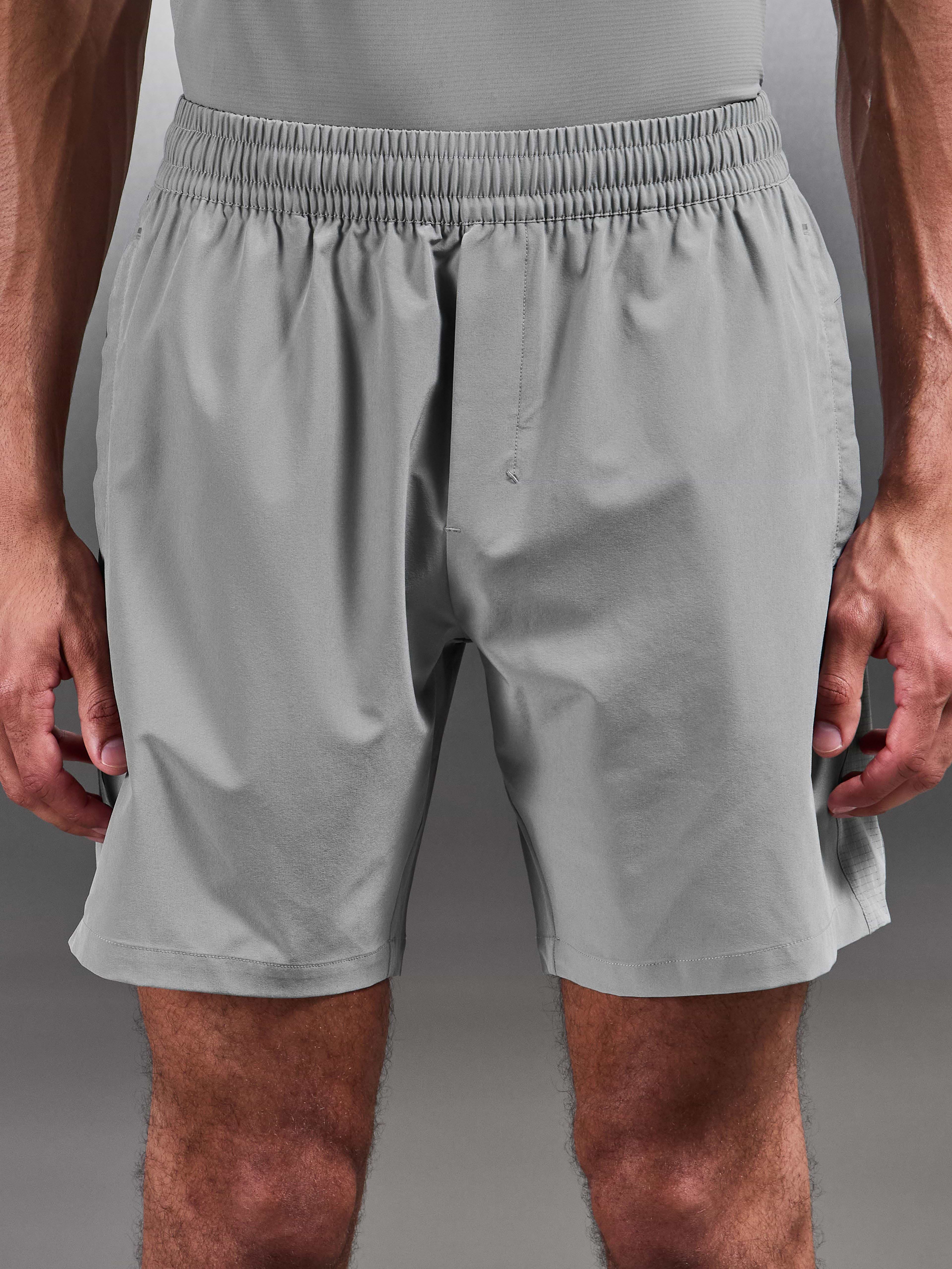 Hybrid Mesh Short in Mid Grey