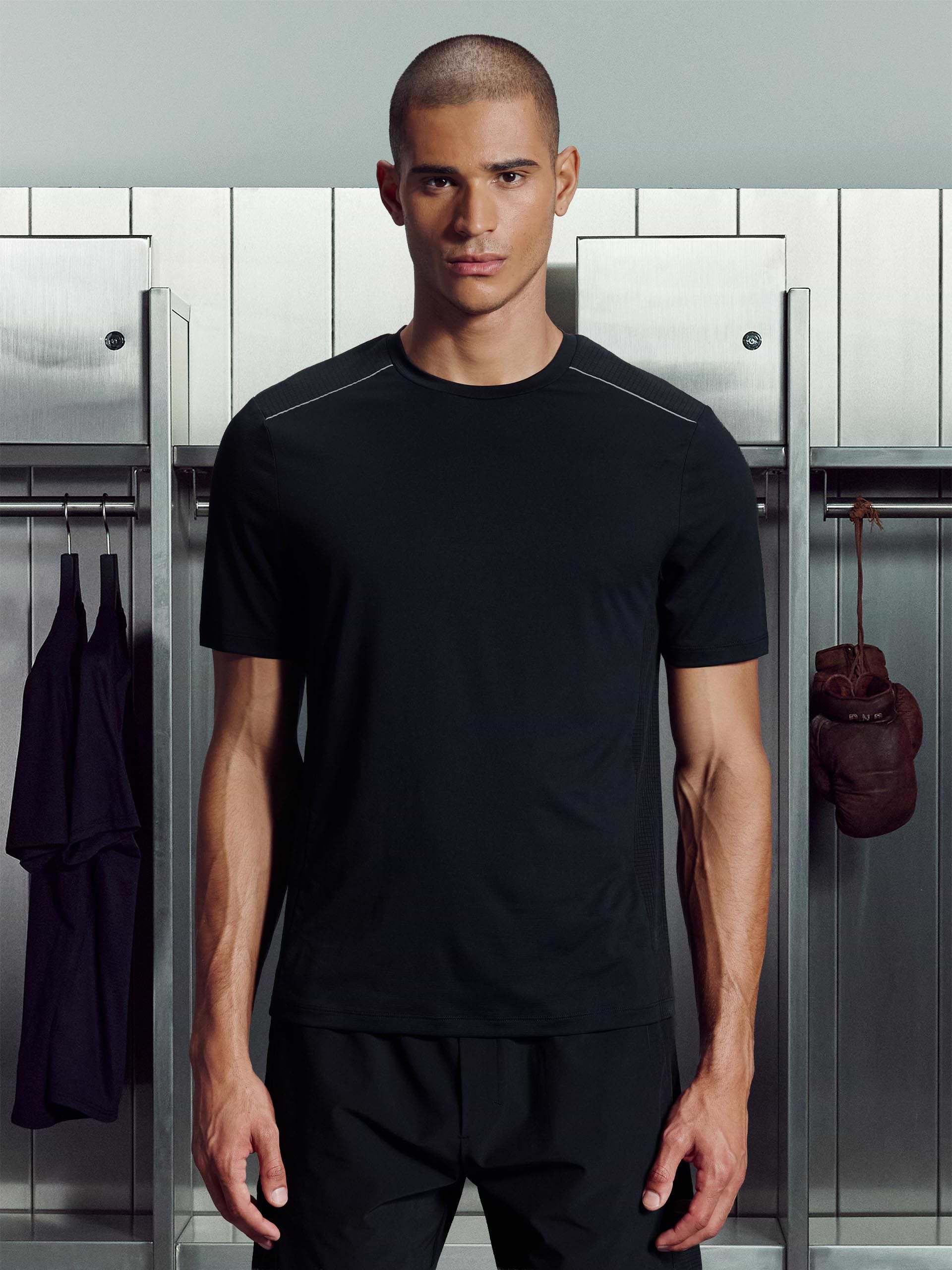 Hybrid Mesh T-Shirt in Black