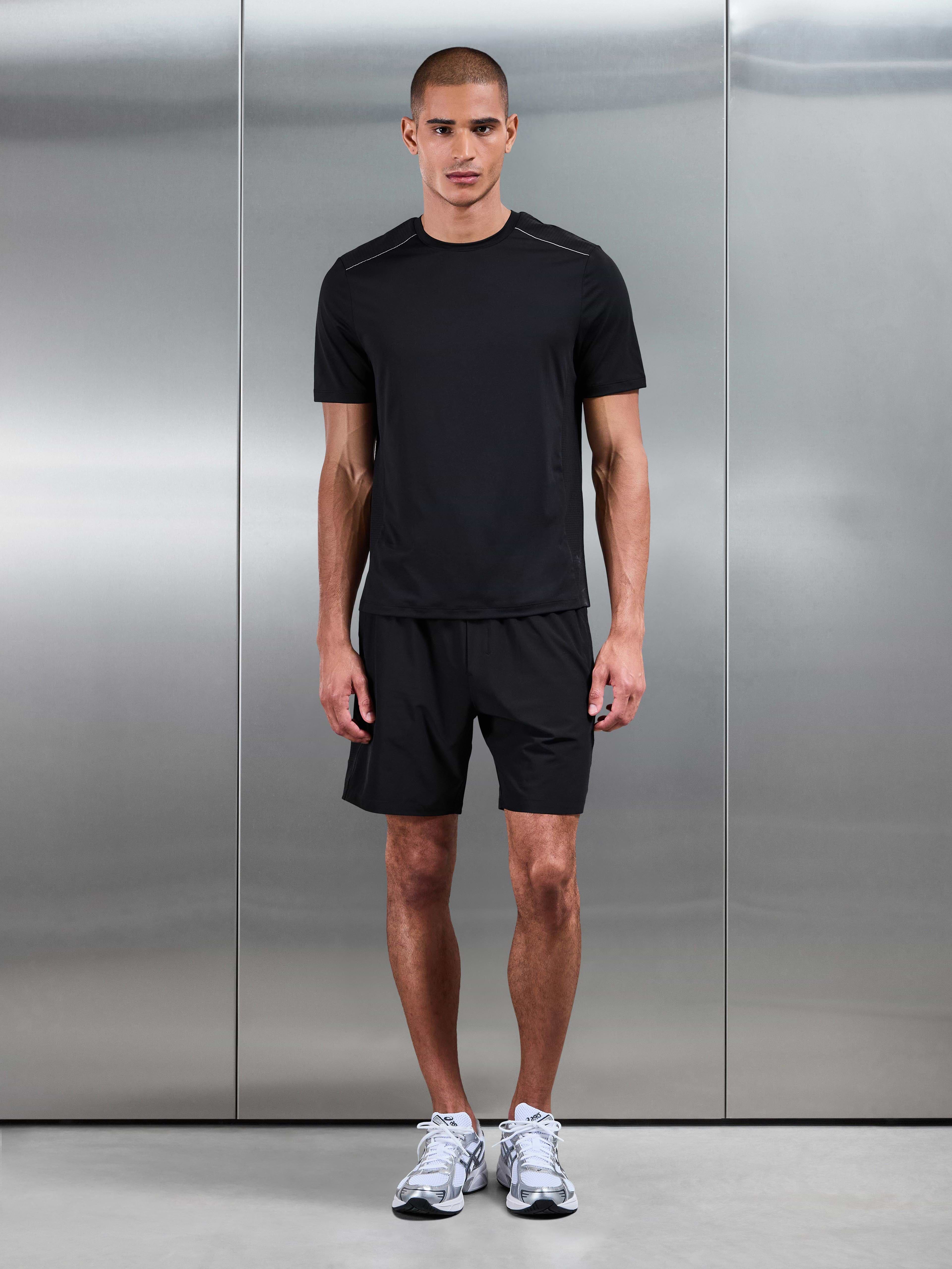 Mens Hybrid Mesh T-Shirt in Black