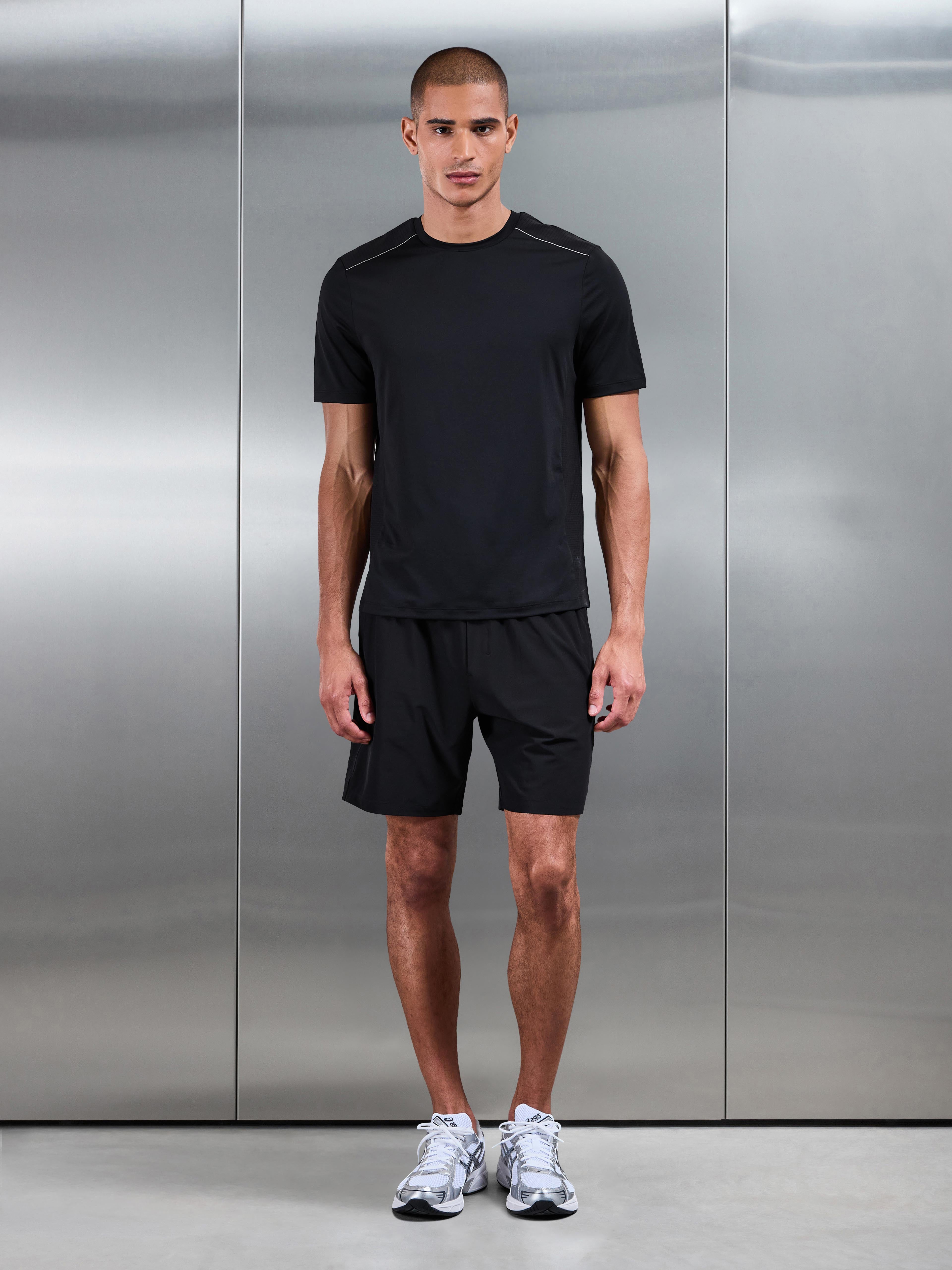Mens Hybrid Mesh T-Shirt in Black