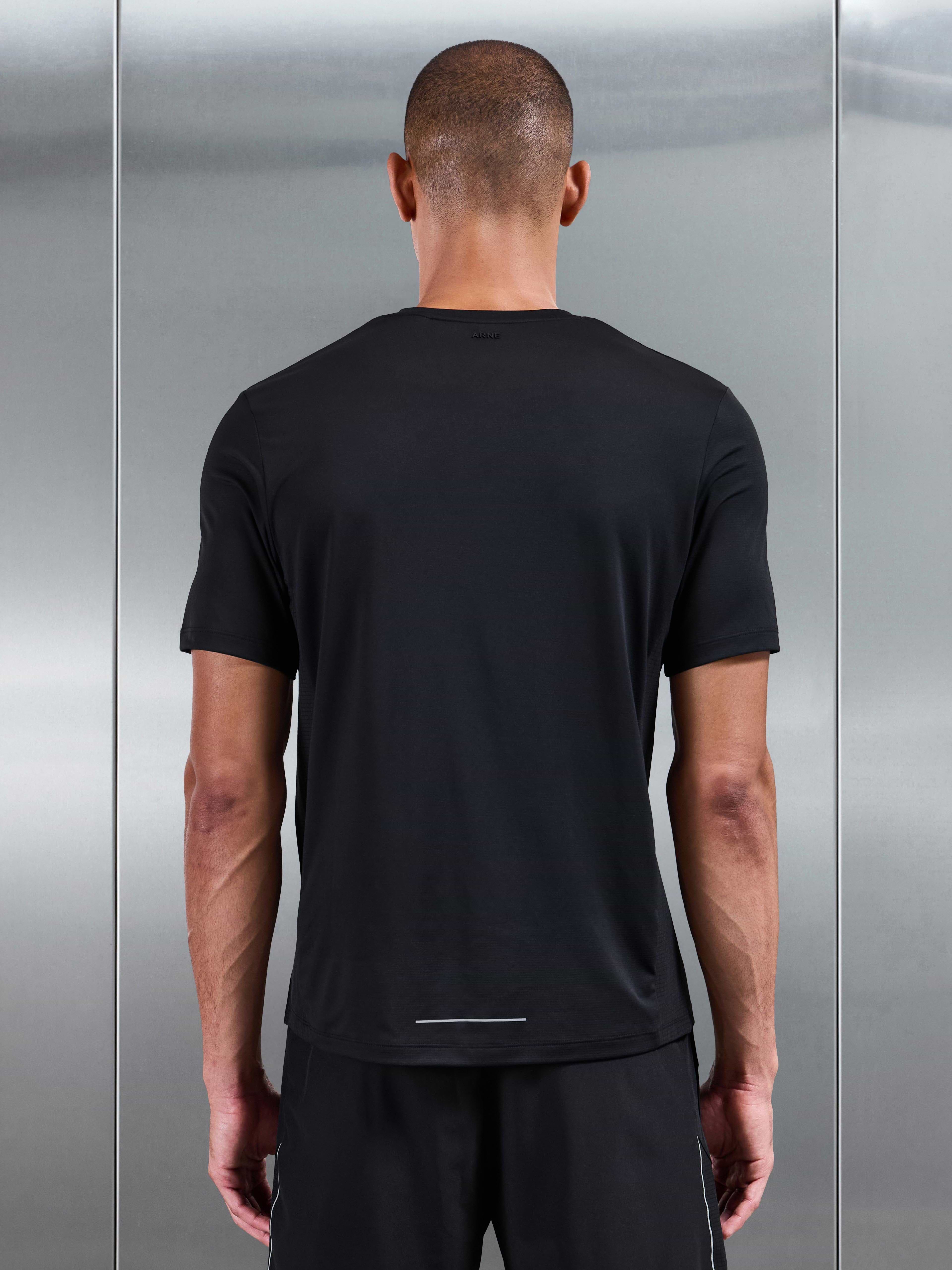 Hybrid Mesh T-Shirt in Black