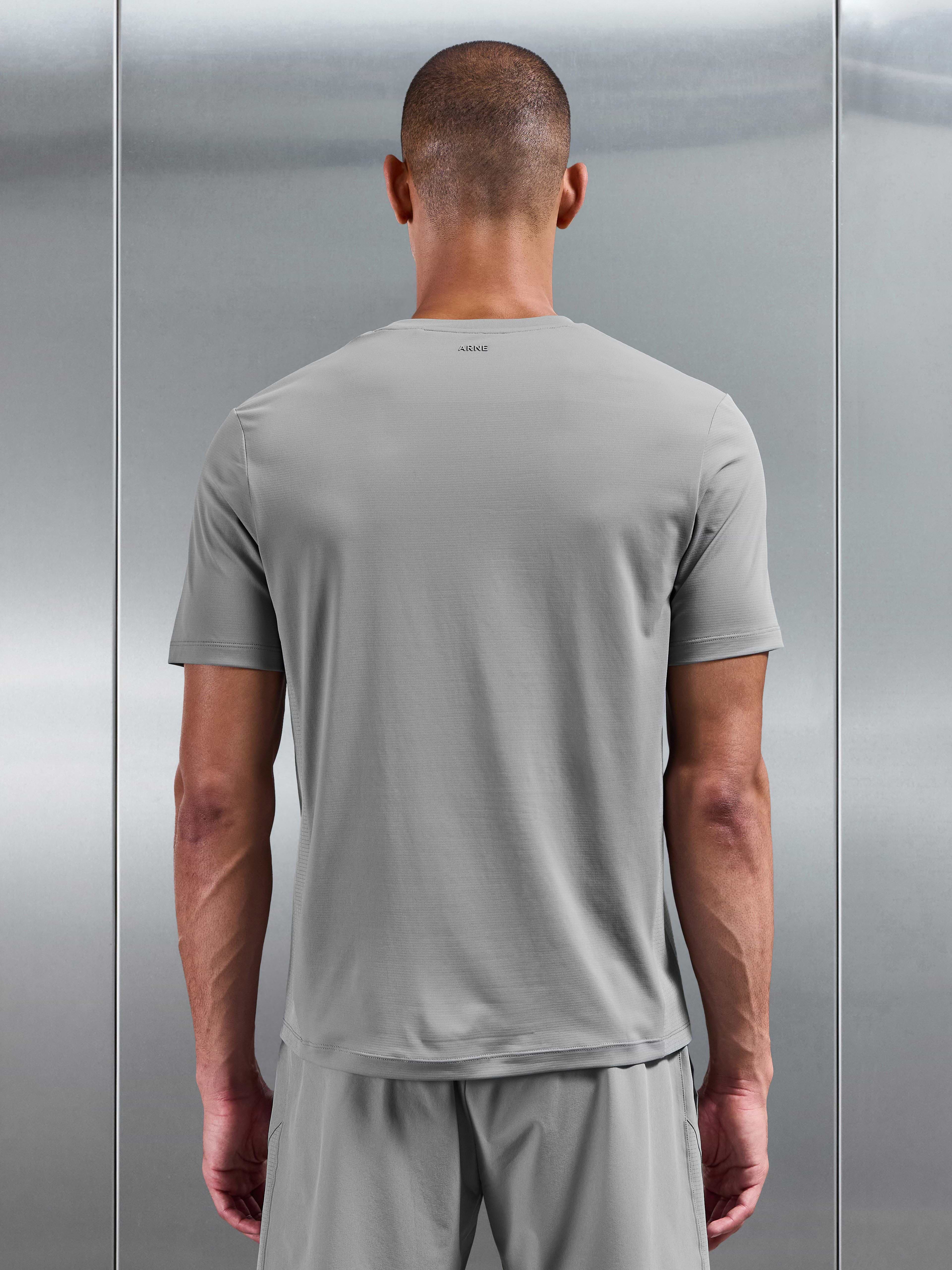 Hybrid Mesh T-Shirt in Mid Grey