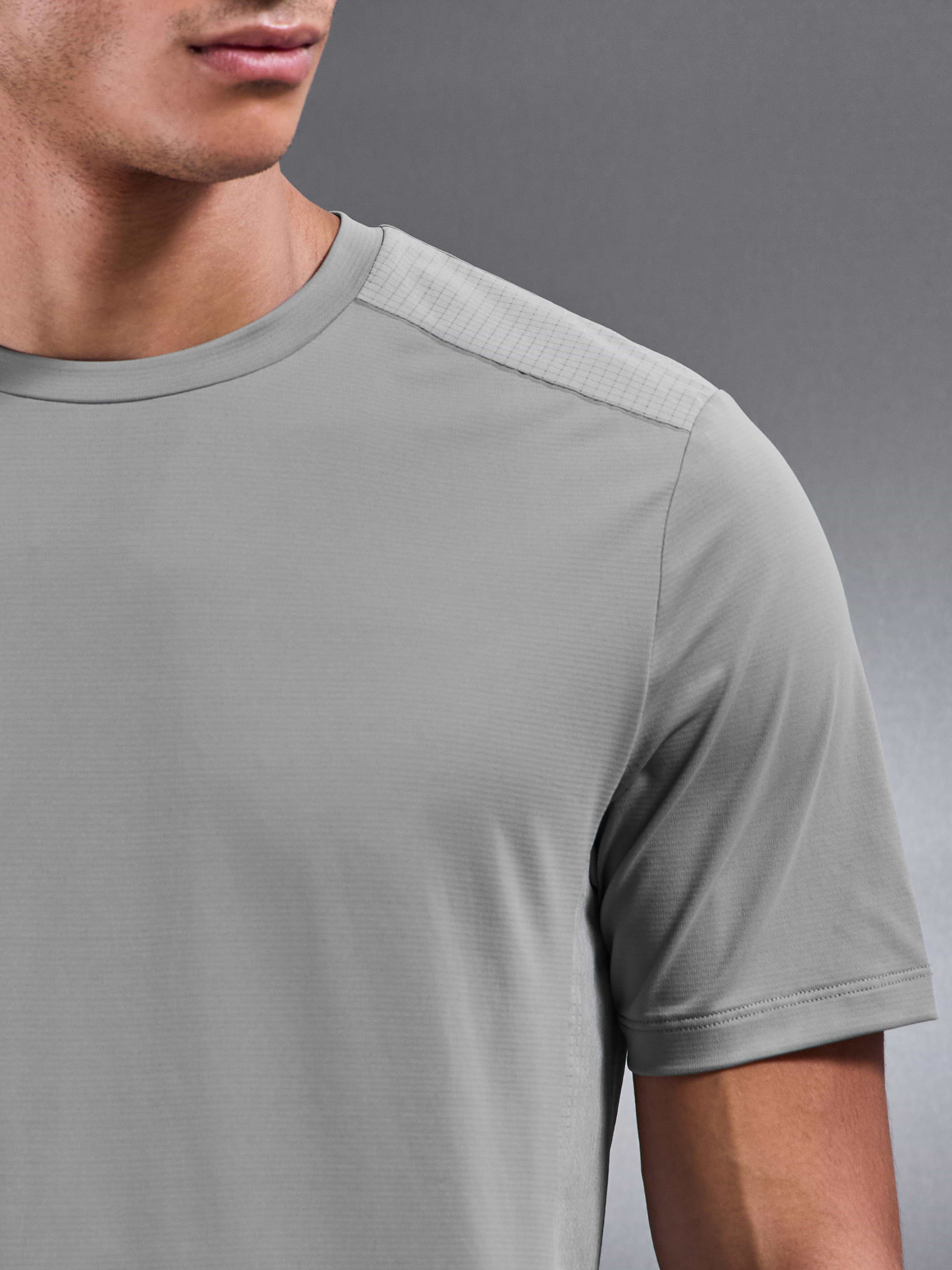 Hybrid Mesh T-Shirt in Mid Grey