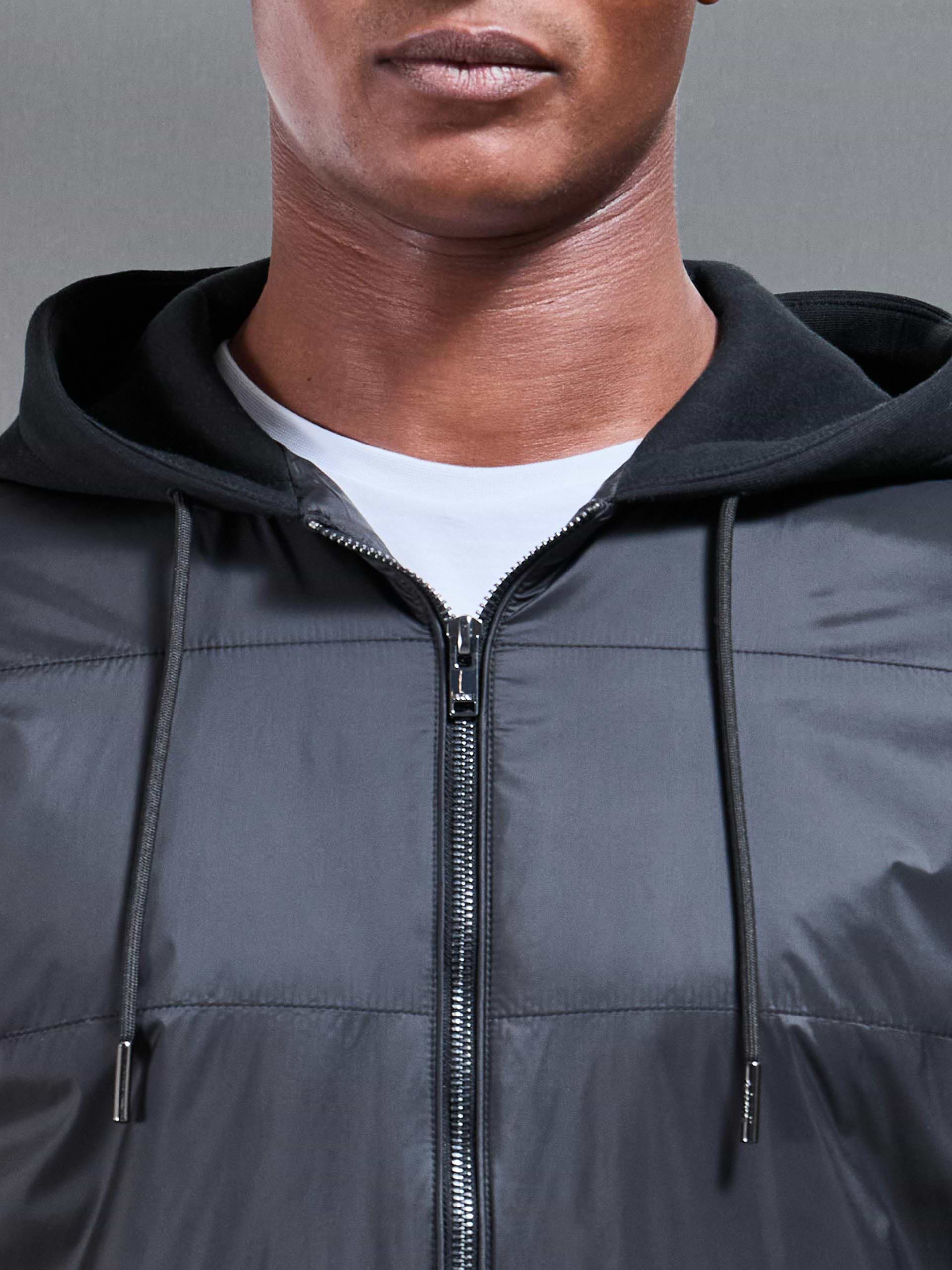 Hybrid Panel Windbreaker in Black