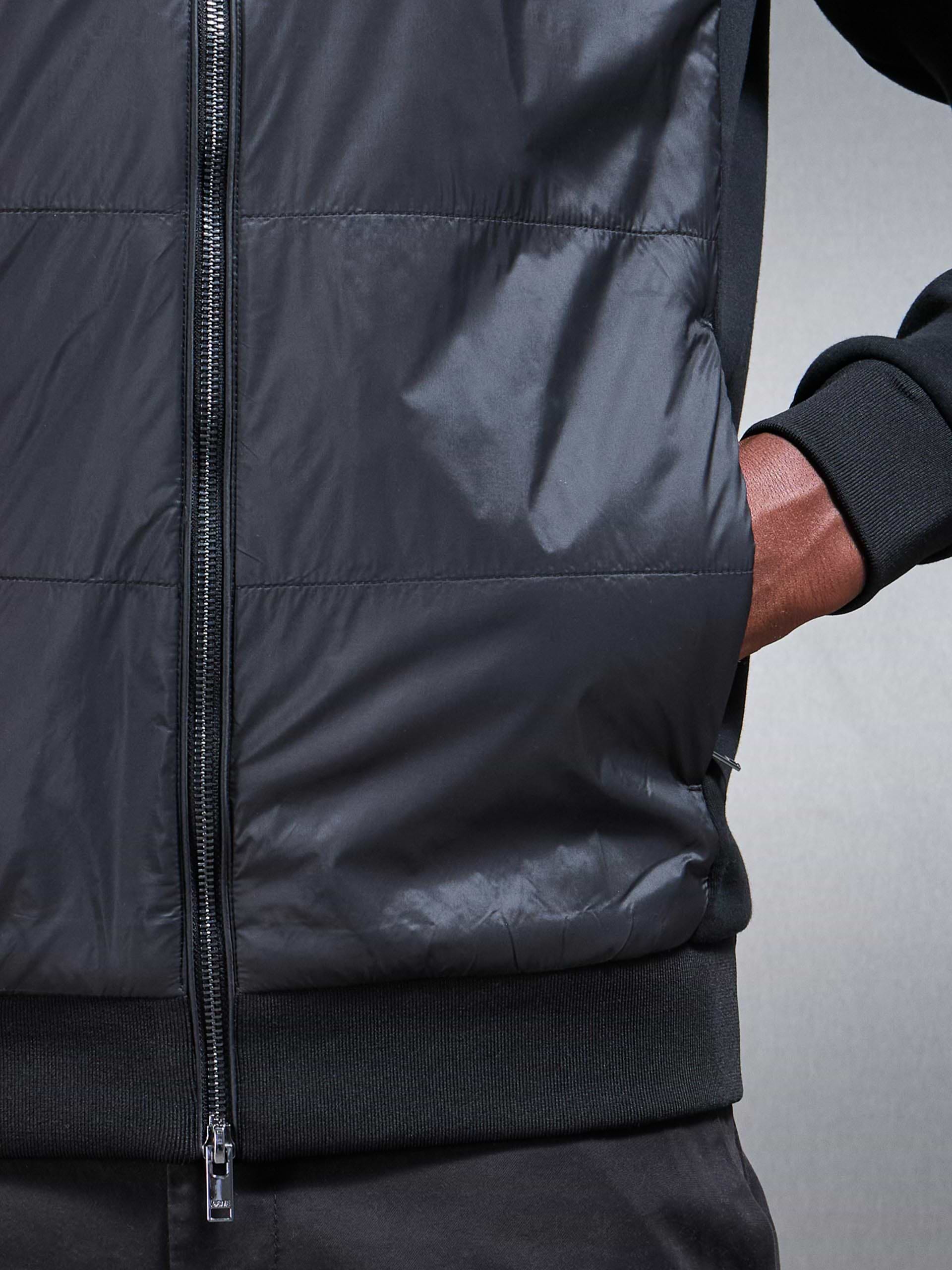 Hybrid Panel Windbreaker in Black
