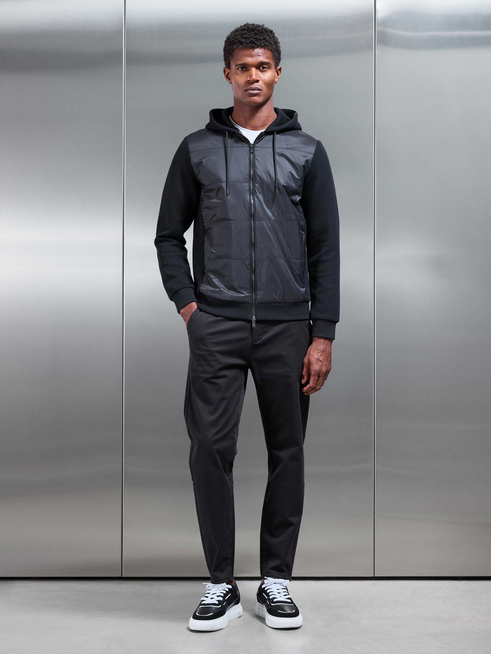Hybrid Panel Windbreaker in Black