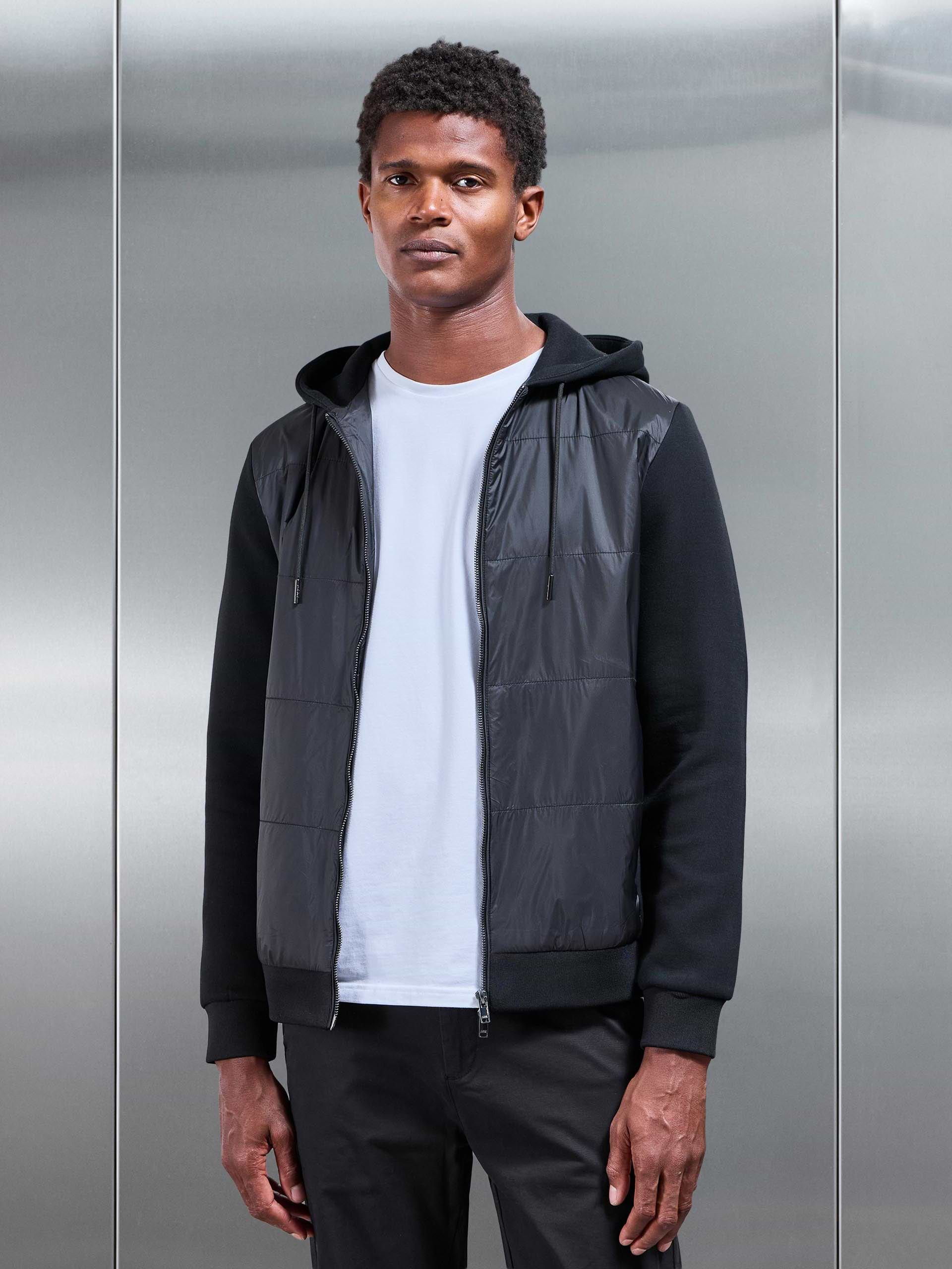 Hybrid Panel Windbreaker in Black