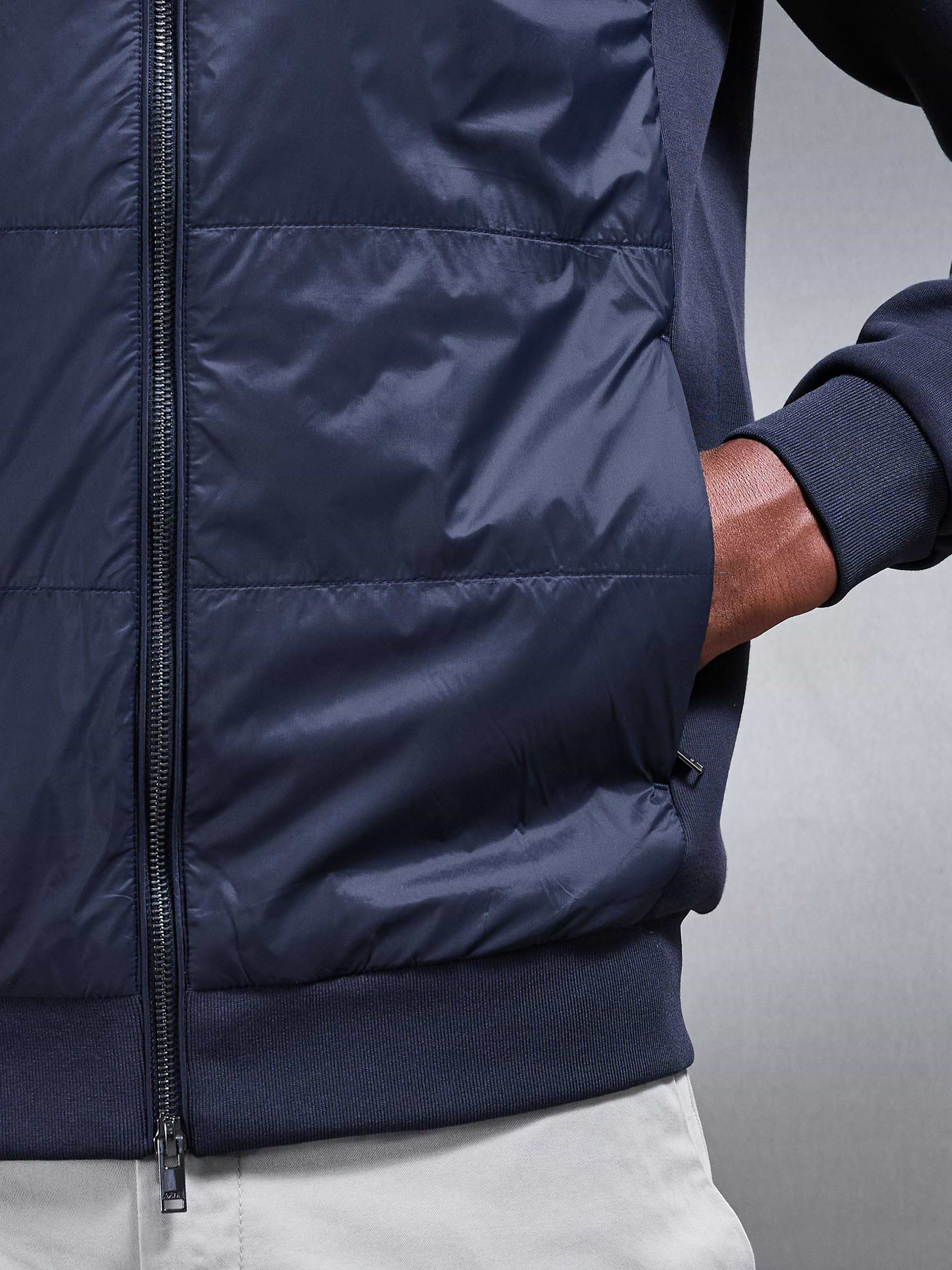 Hybrid Panel Windbreaker in Navy