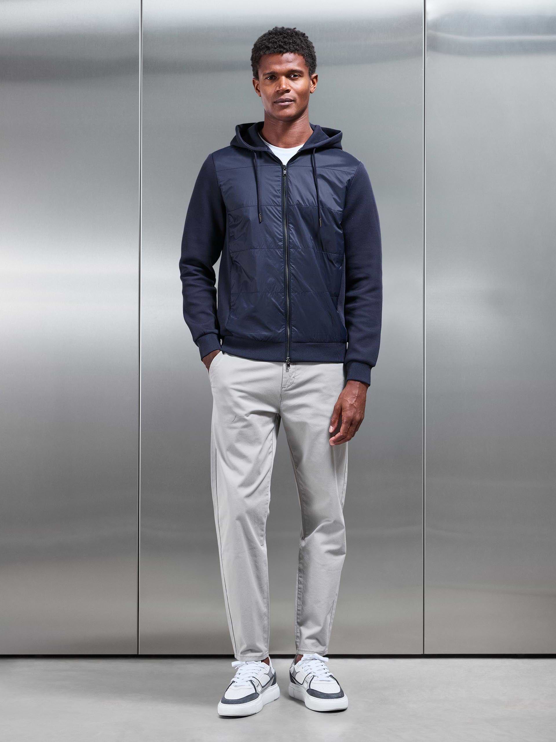 Hybrid Panel Windbreaker in Navy