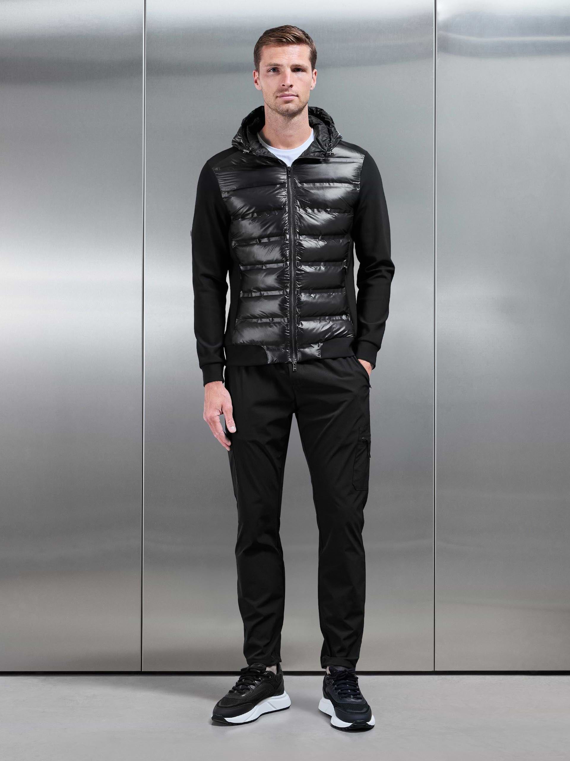 Hybrid Puffer Jacket in Black