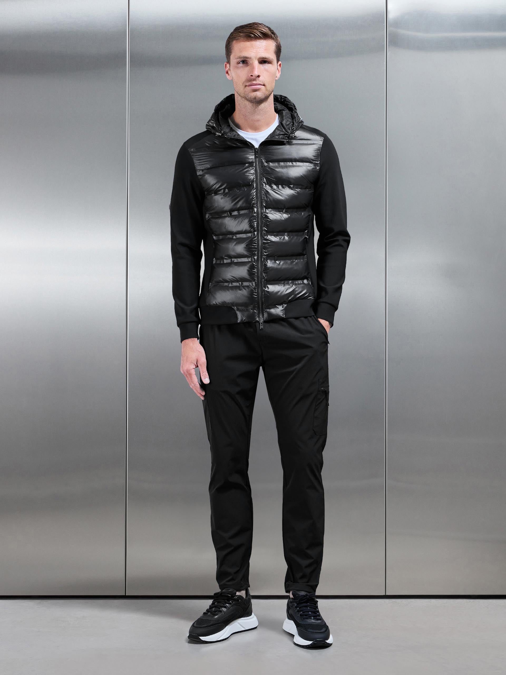 Mens Hybrid Puffer Jacket in Black