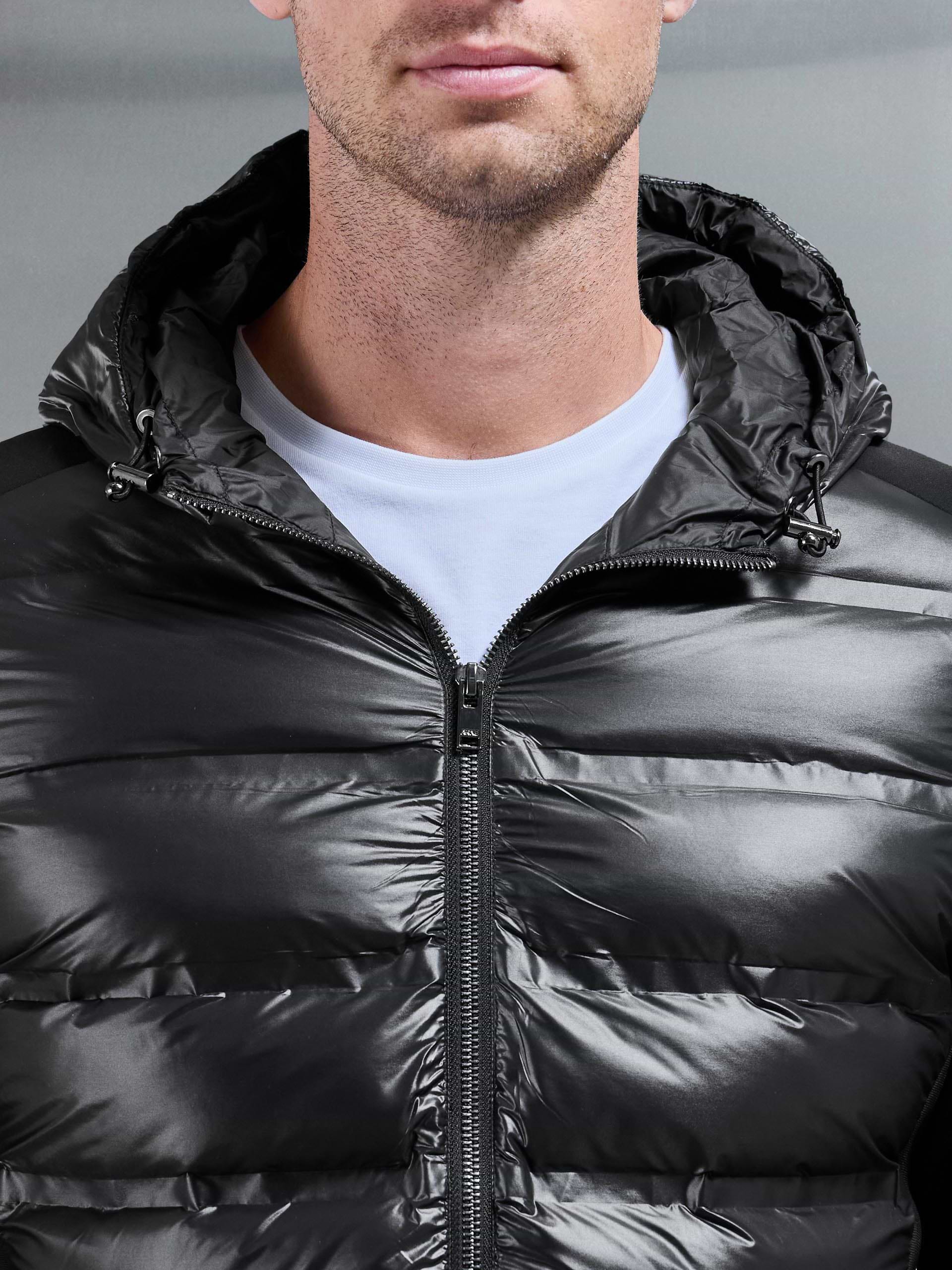 Hybrid Puffer Jacket in Black