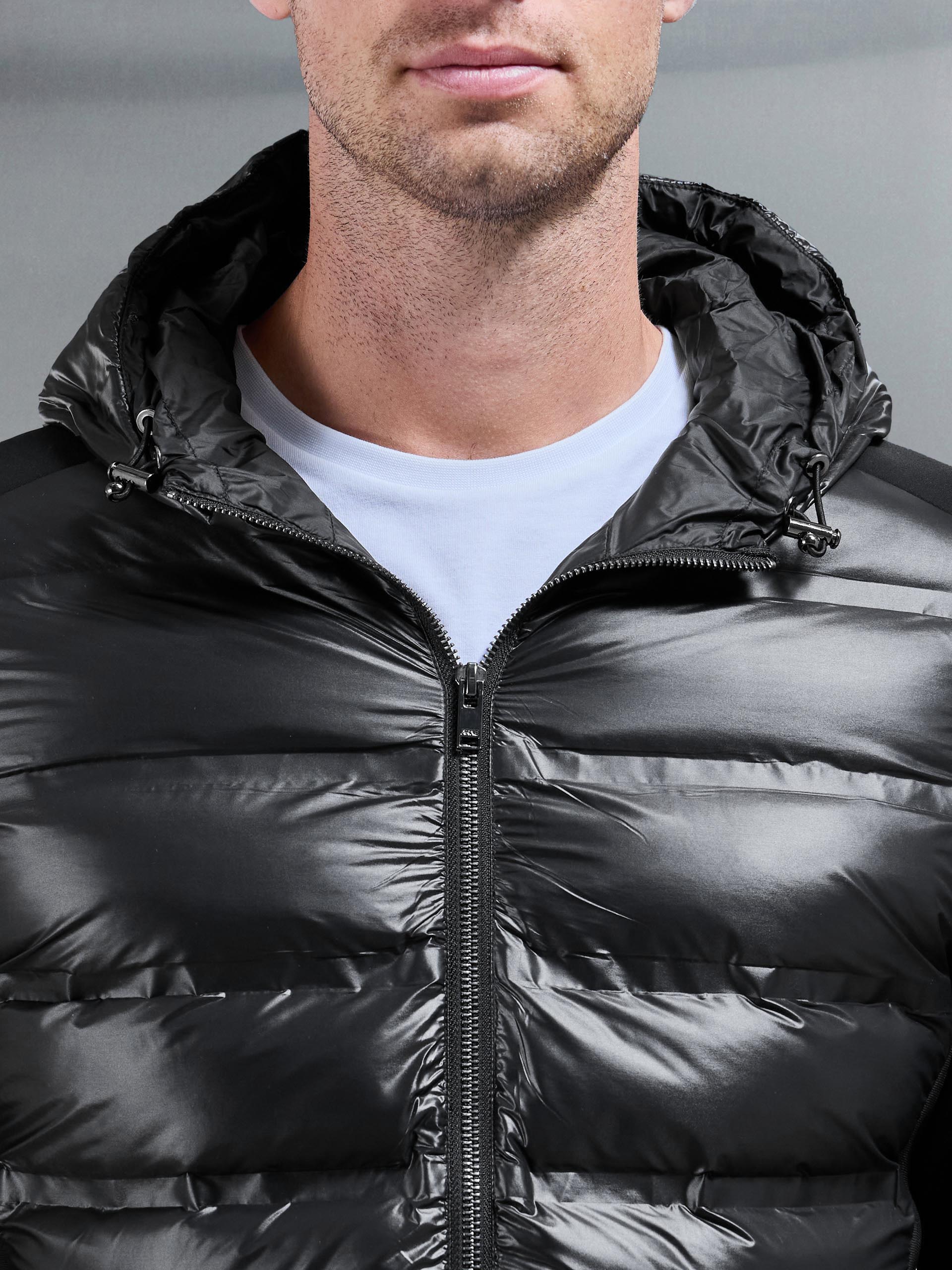 Mens Hybrid Puffer Jacket in Black