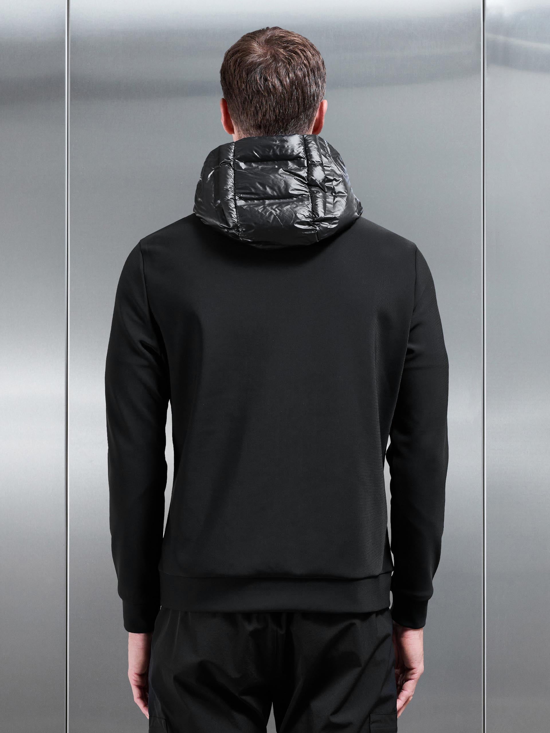Mens Hybrid Puffer Jacket in Black