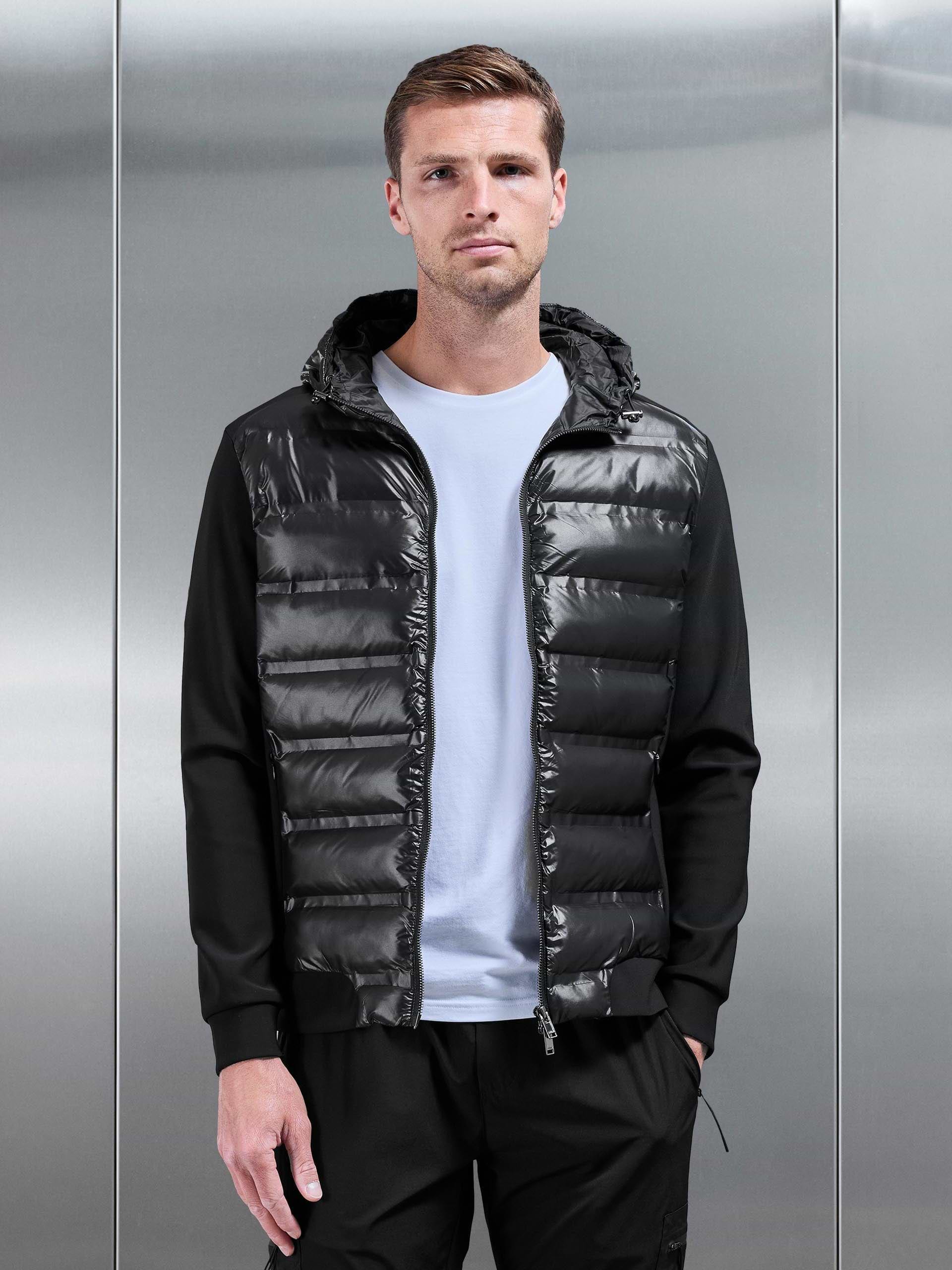 Hybrid Puffer Jacket in Black
