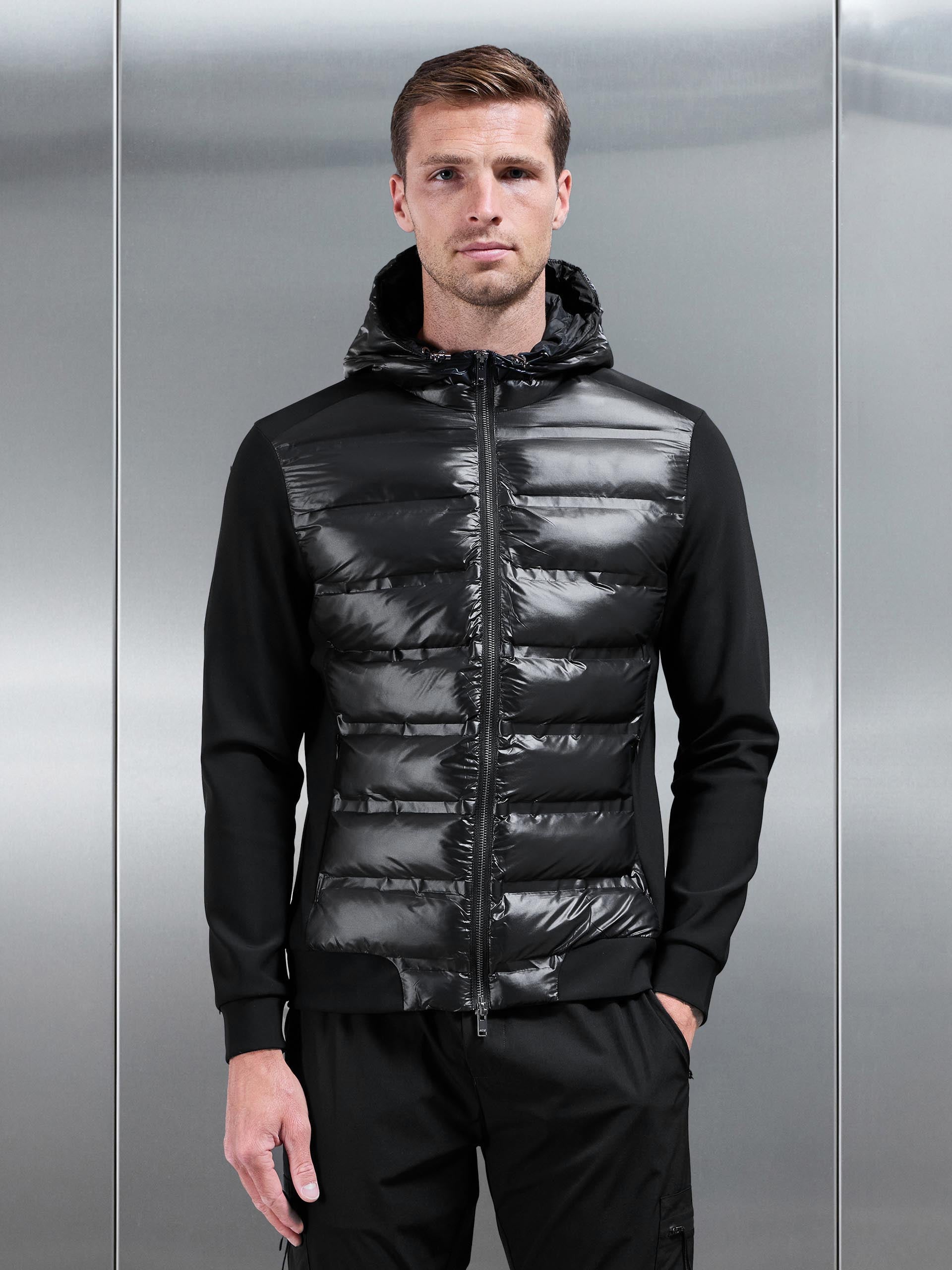 Mens Hybrid Puffer Jacket in Black