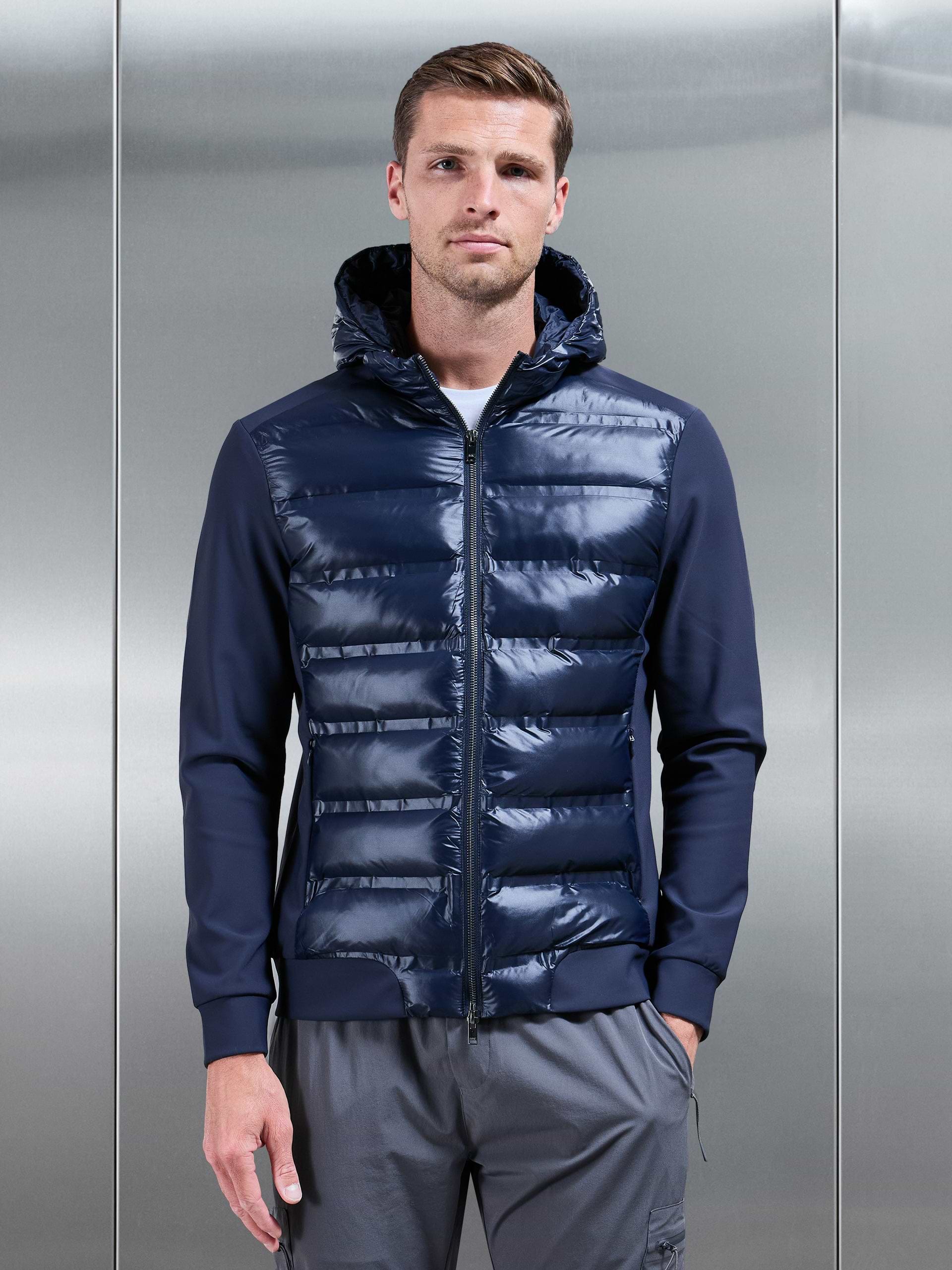 Hybrid Puffer Jacket in Navy