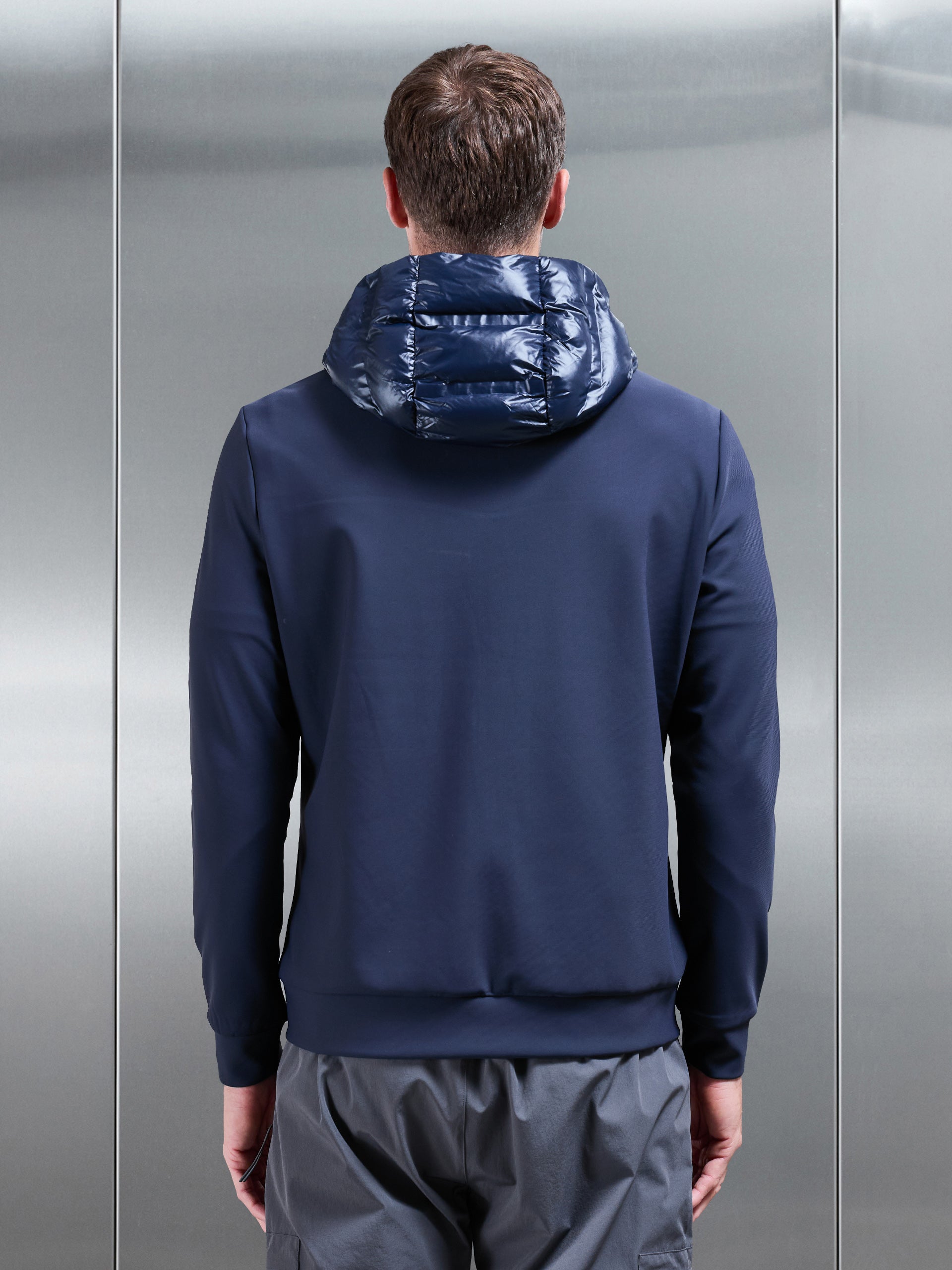 Mens Hybrid Puffer Jacket in Navy