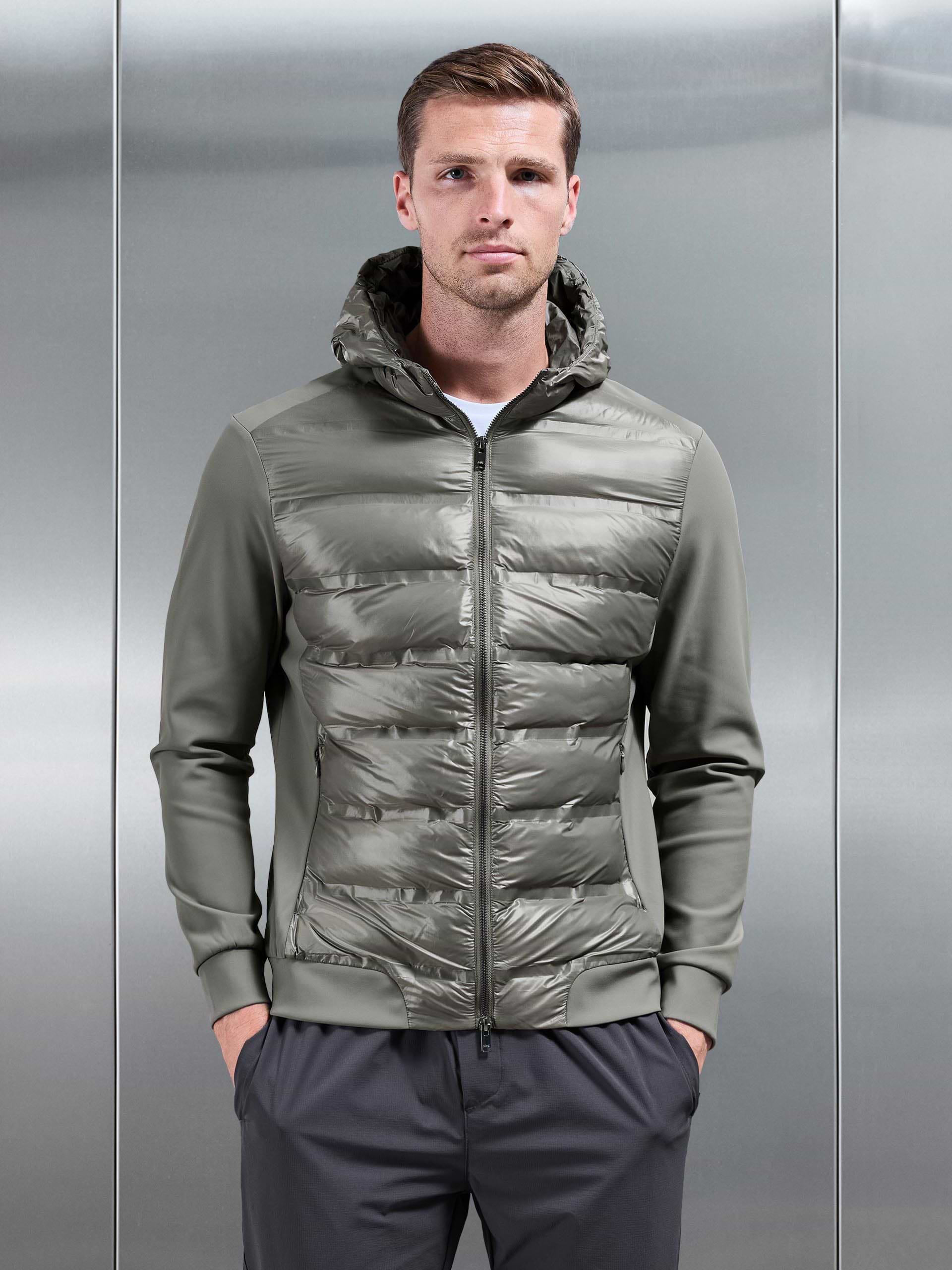 Hybrid Puffer Jacket in Olive