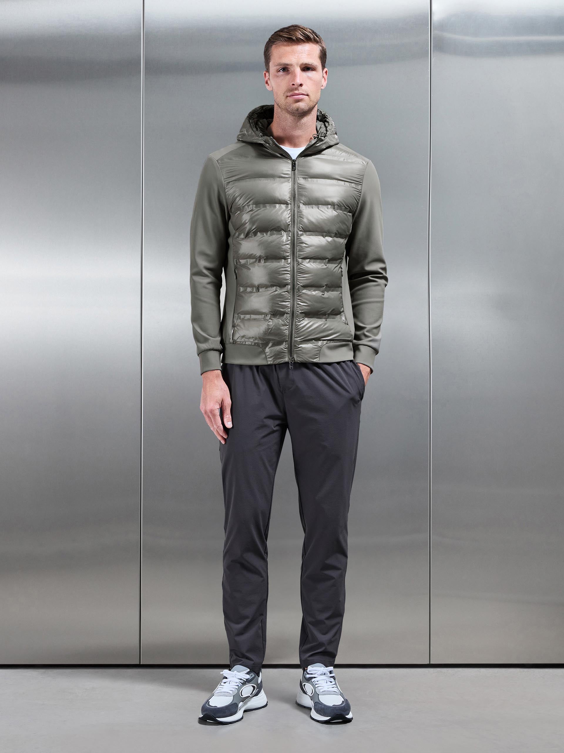 Mens Hybrid Puffer Jacket in Olive