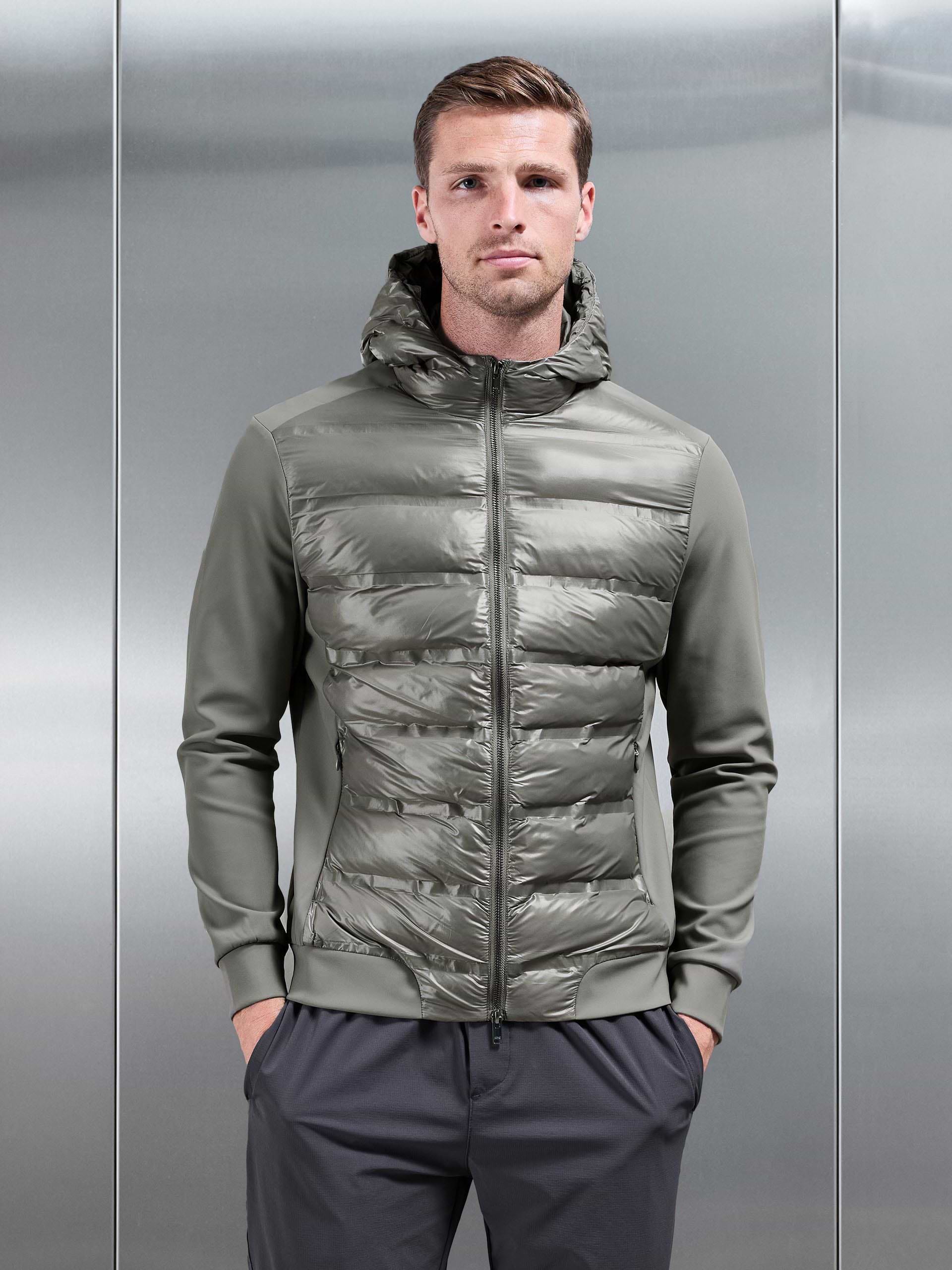 Hybrid Puffer Jacket in Olive