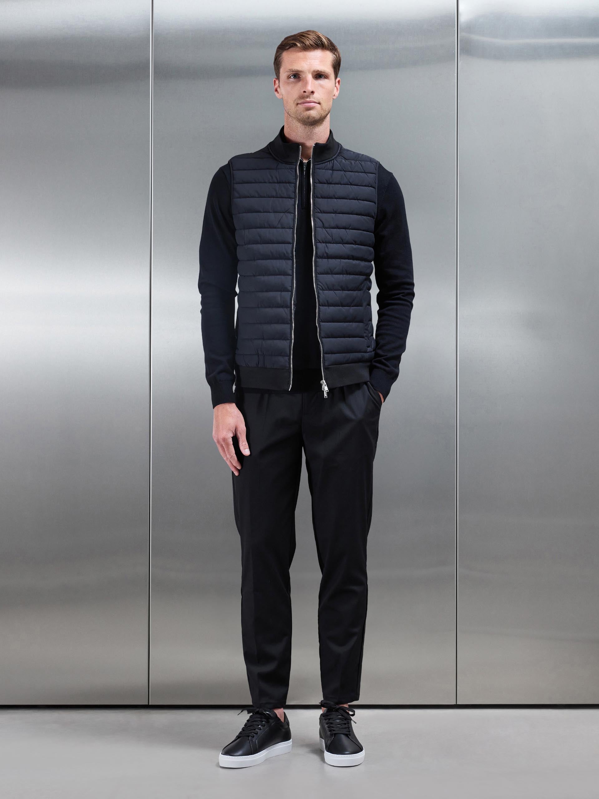Mens Hybrid Quilted Gilet in Black