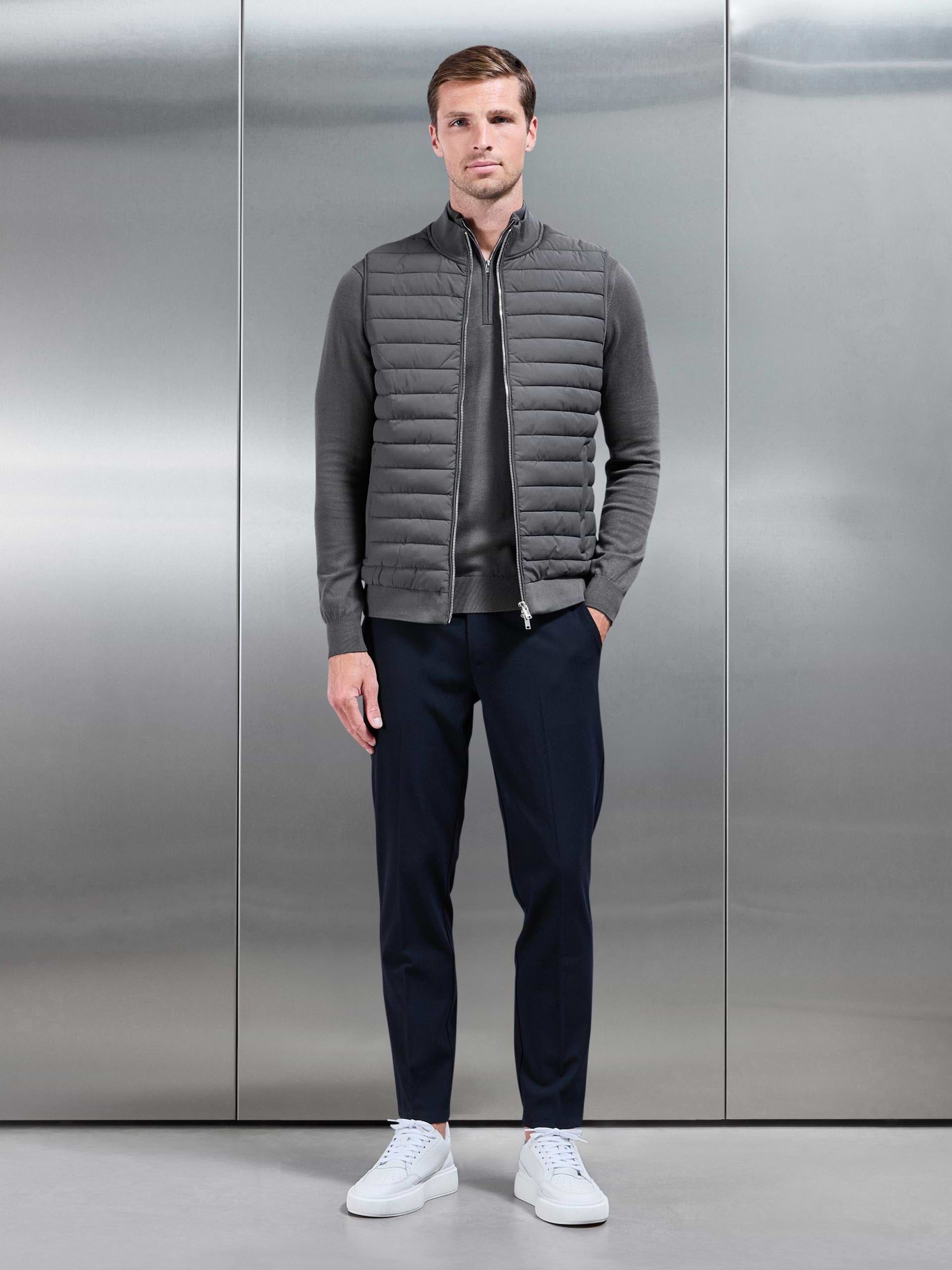 Mens Hybrid Quilted Gilet in Grey