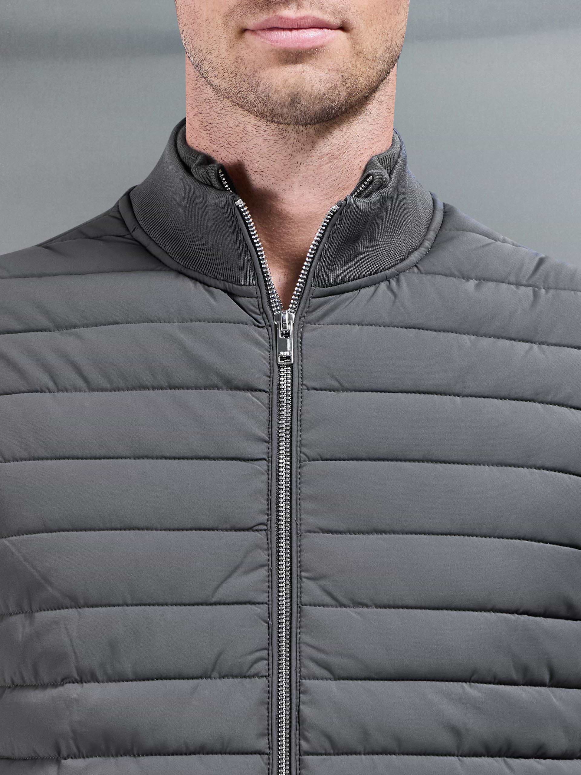 Hybrid Quilted Gilet in Grey