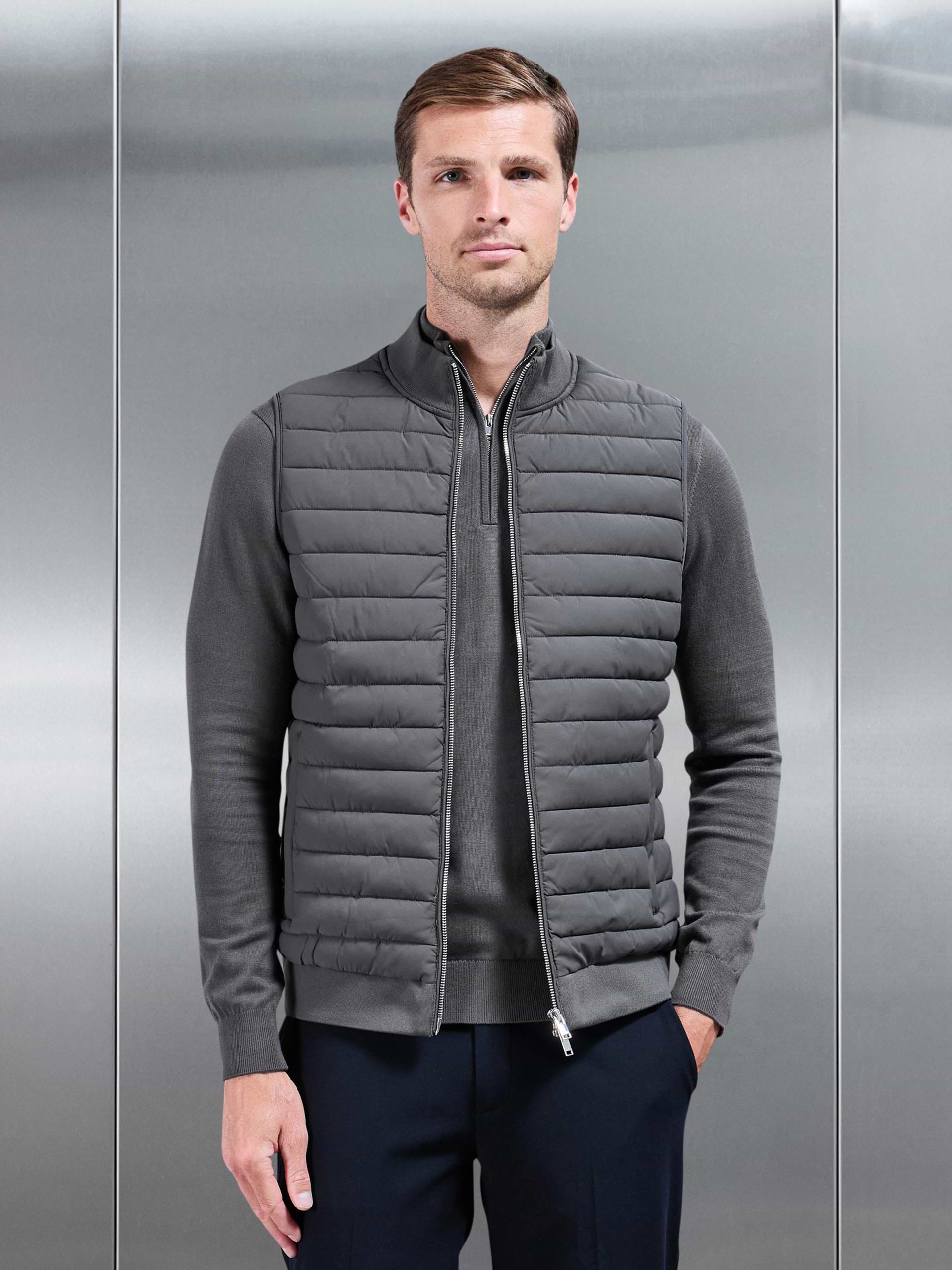 Hybrid Quilted Gilet in Grey