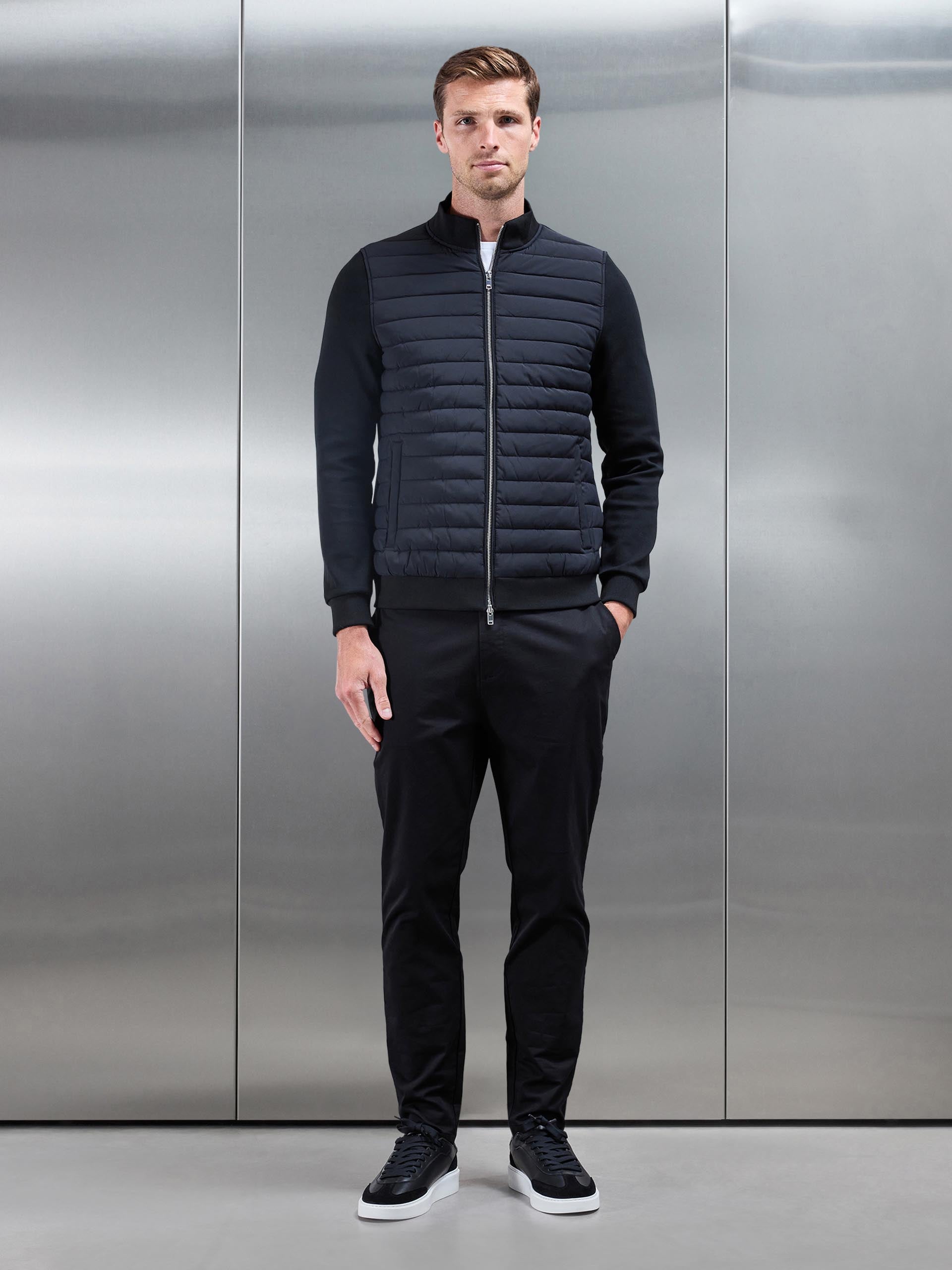 Mens Hybrid Quilted Jacket in Black