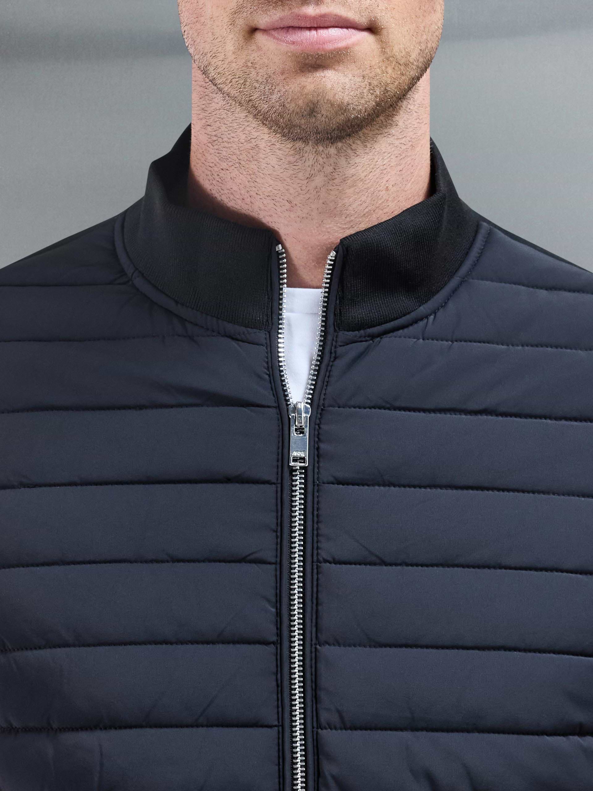 Hybrid Quilted Jacket in Black