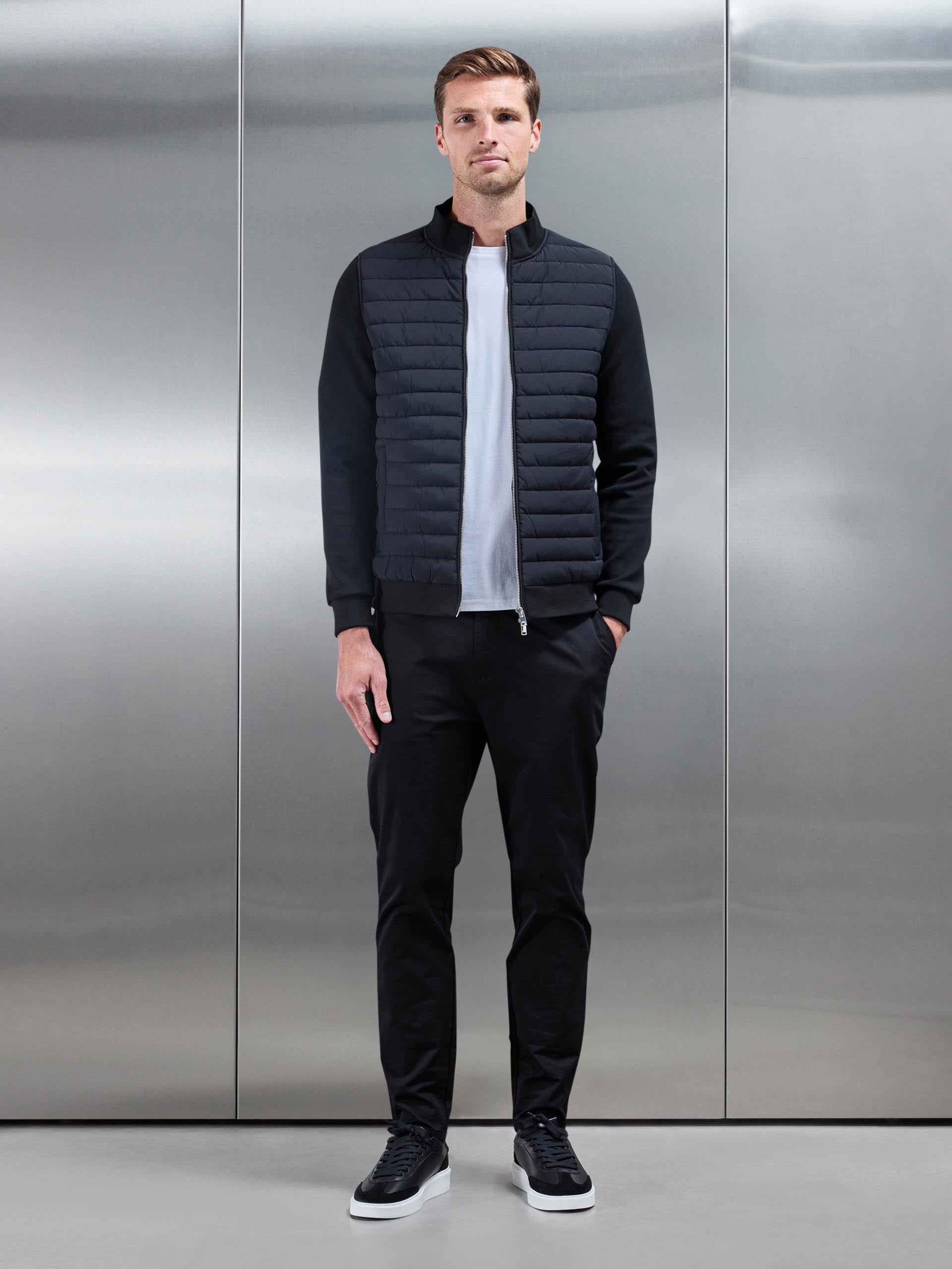 Mens Hybrid Quilted Jacket in Black