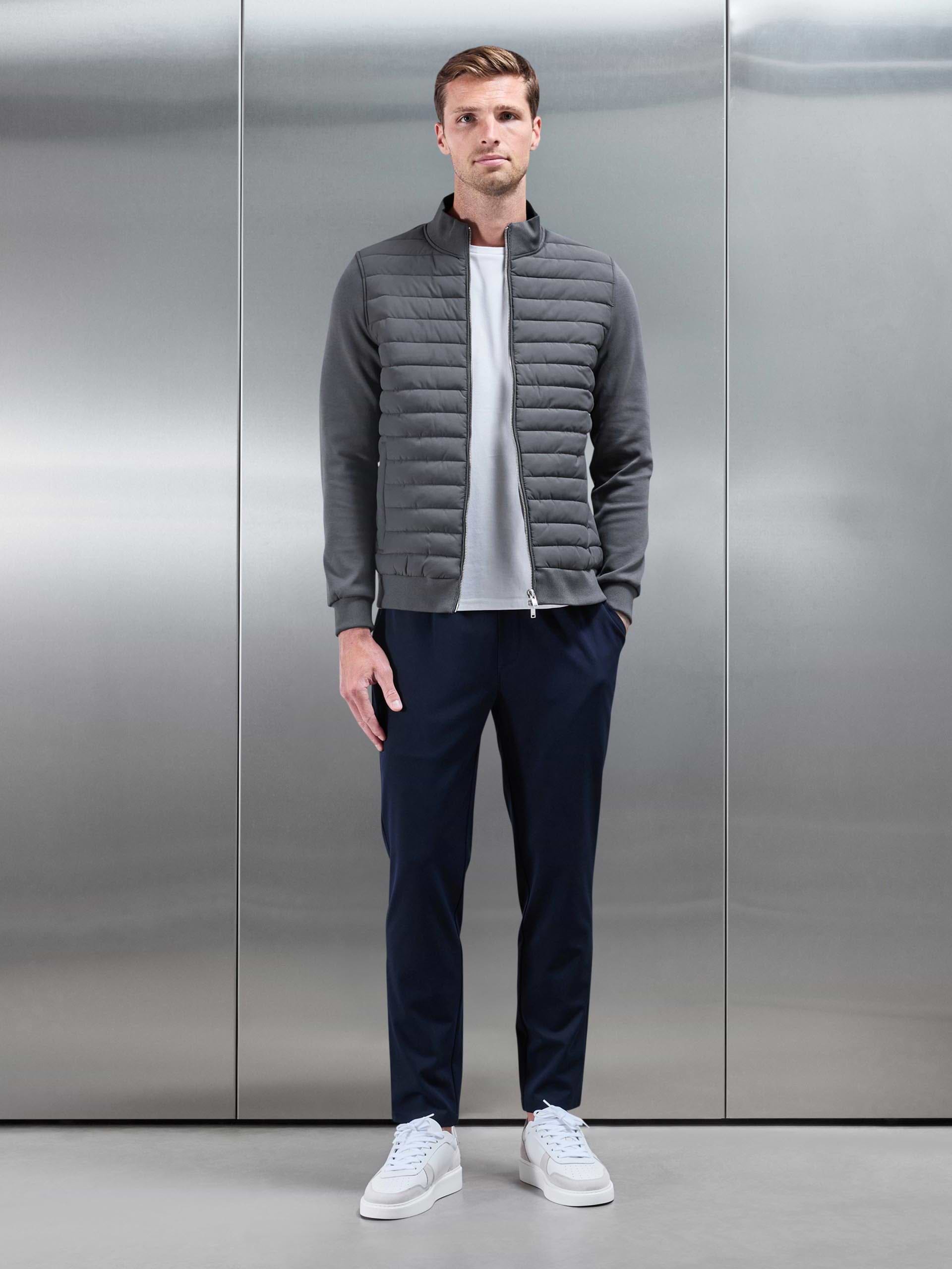 Mens Hybrid Quilted Jacket in Grey