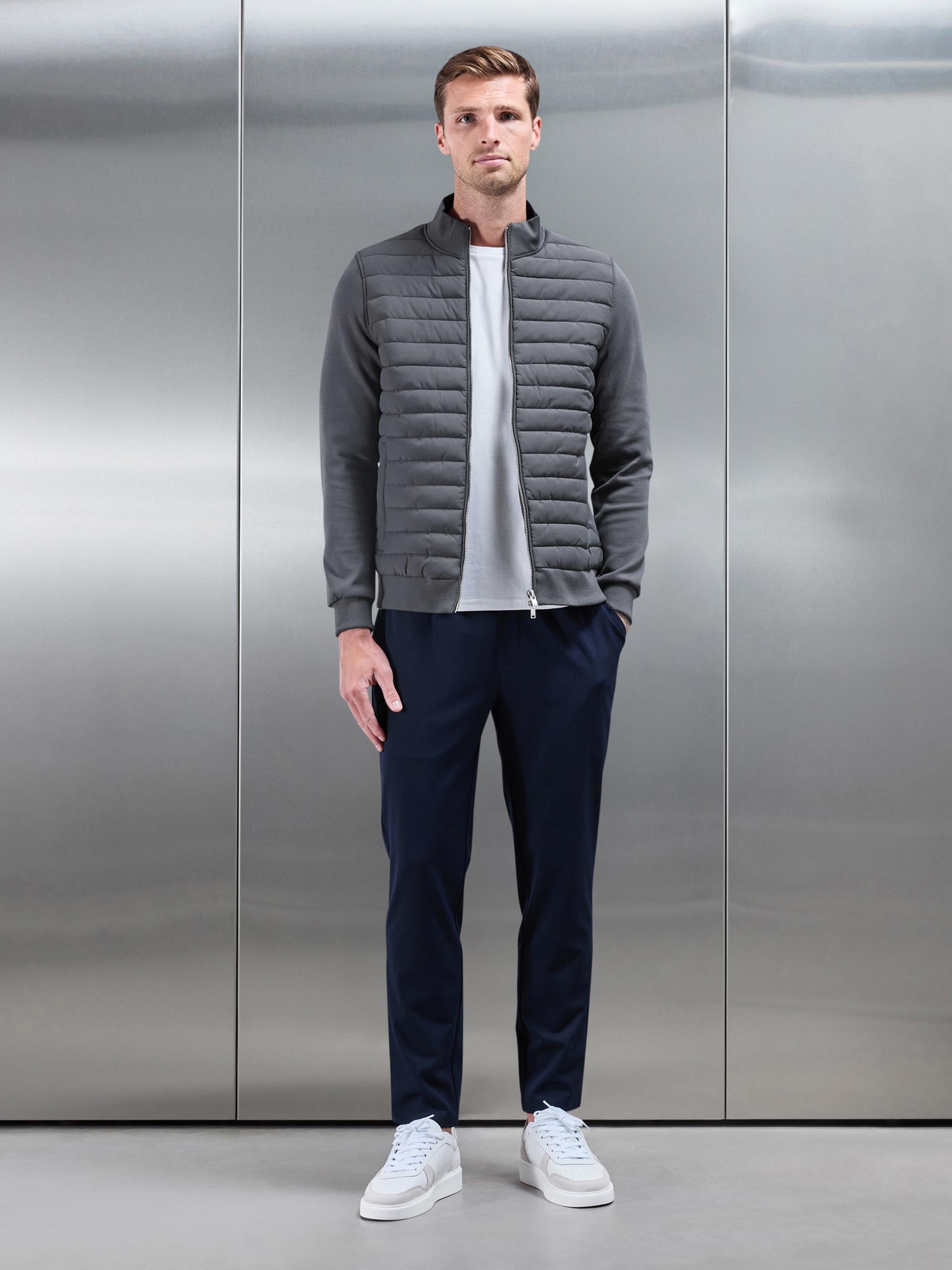 Mens Hybrid Quilted Jacket in Grey