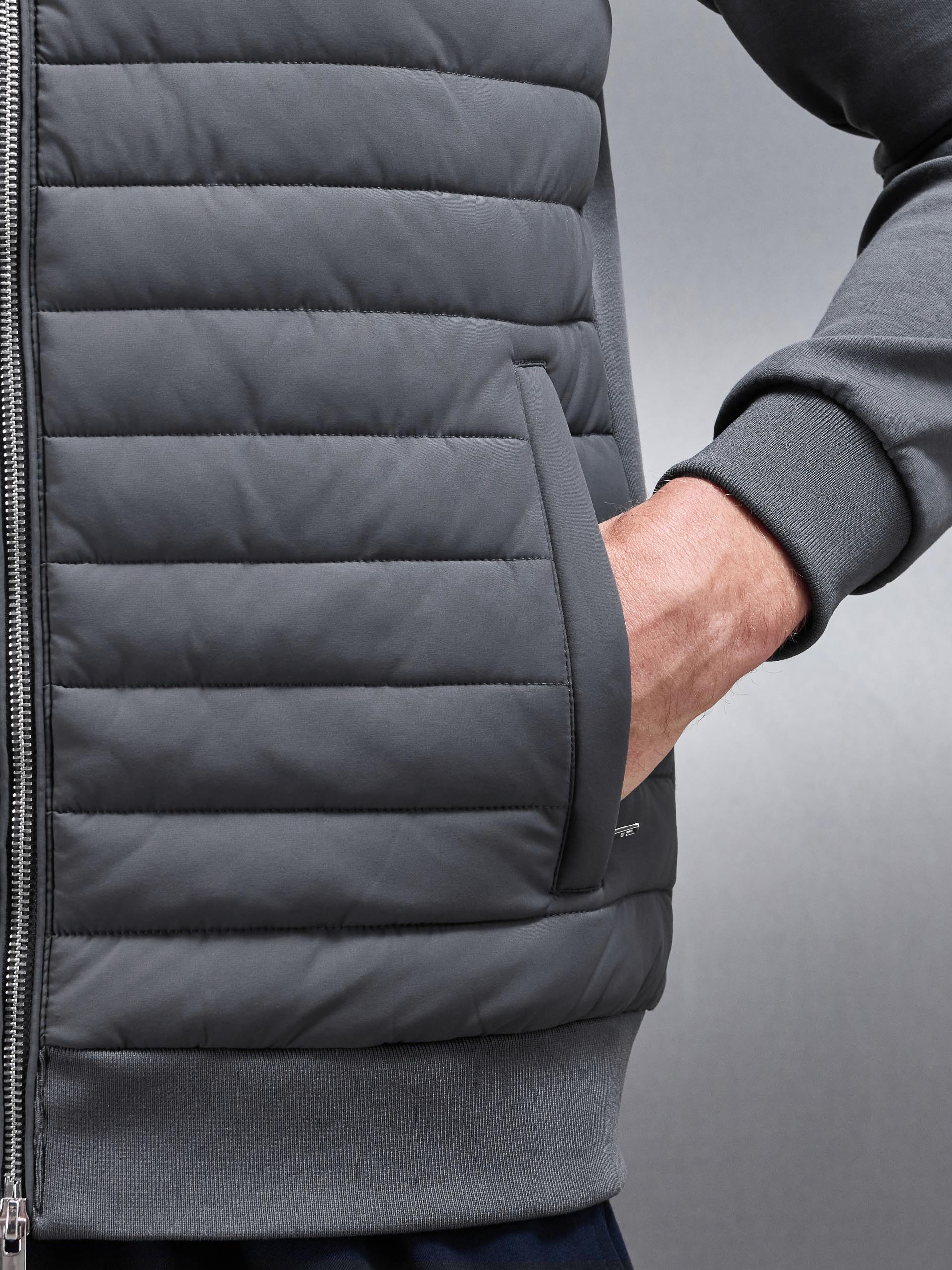 Mens Hybrid Quilted Jacket in Grey