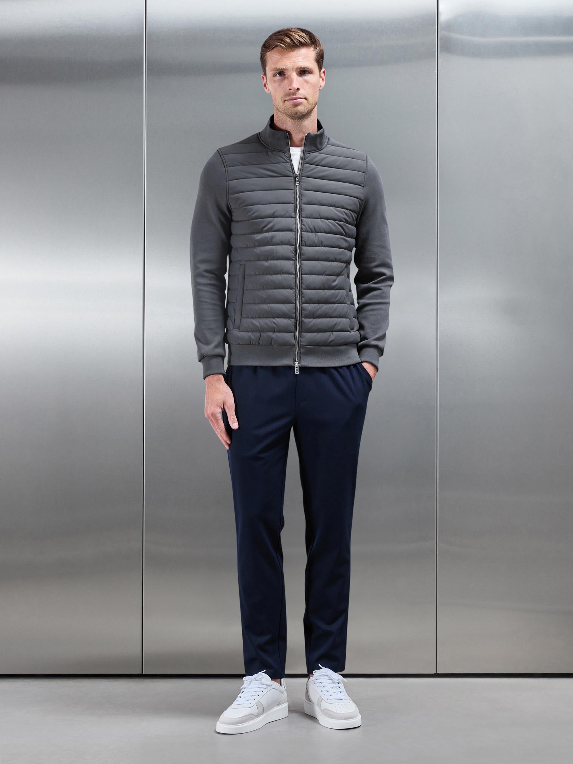 Mens Hybrid Quilted Jacket in Grey
