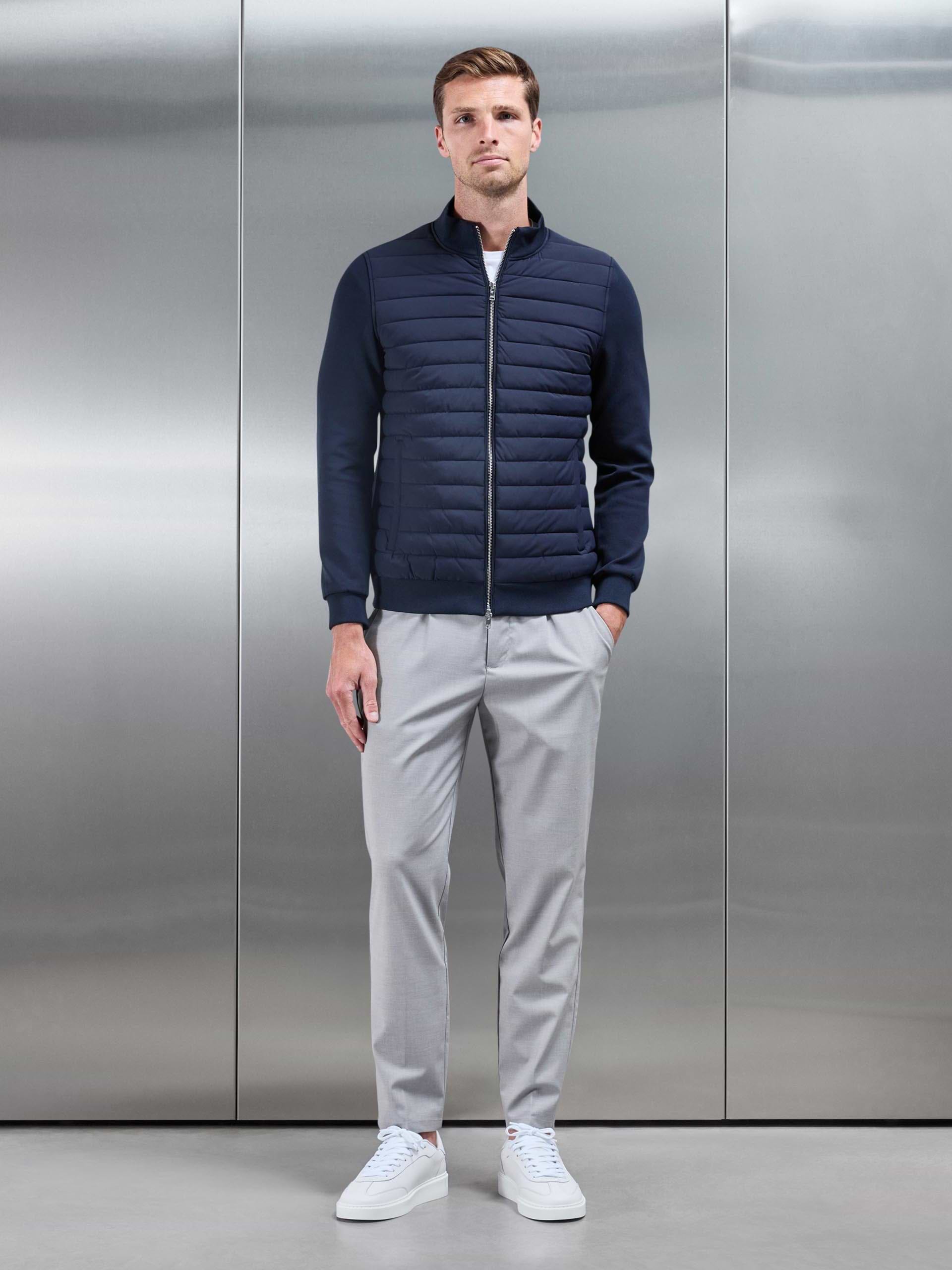 Mens Hybrid Quilted Jacket in Navy