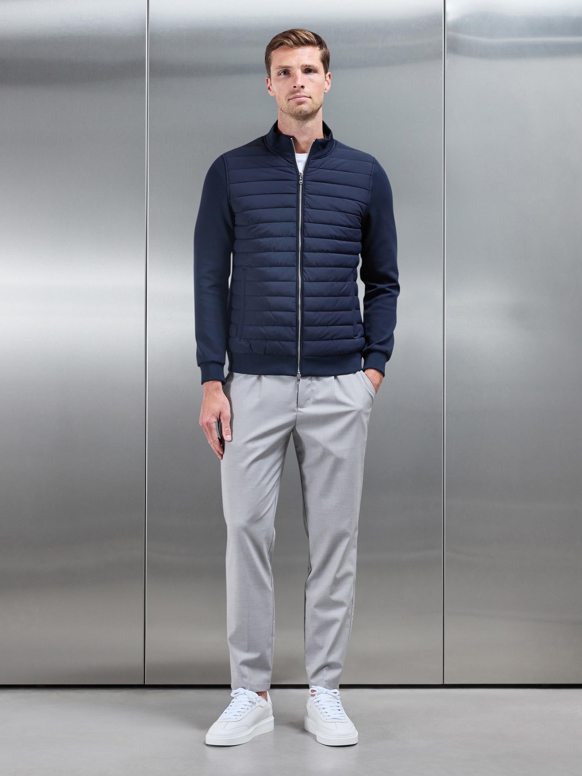 Mens Hybrid Quilted Jacket in Navy