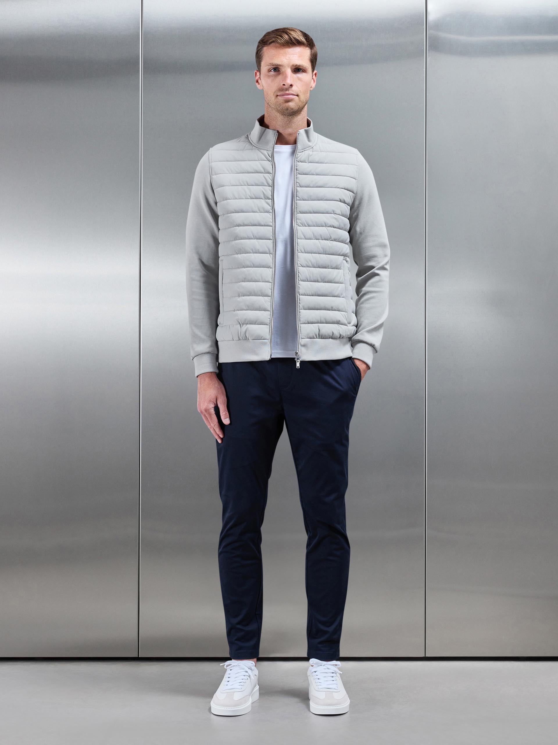 Mens Hybrid Quilted Jacket in Stone