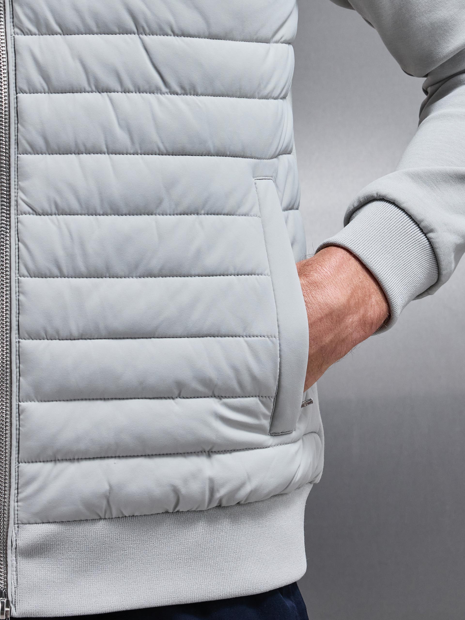 Mens Hybrid Quilted Jacket in Stone