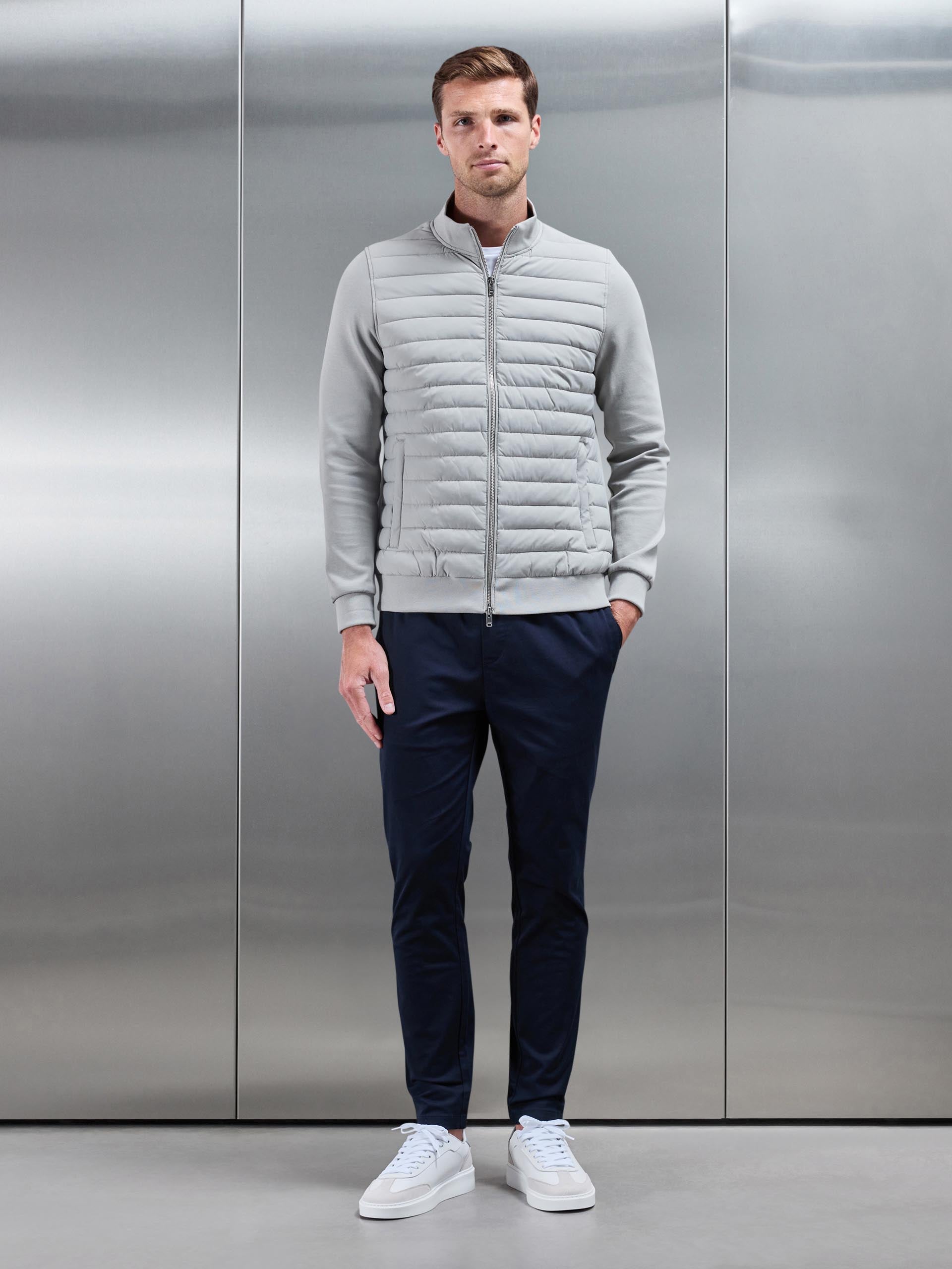 Mens Hybrid Quilted Jacket in Stone