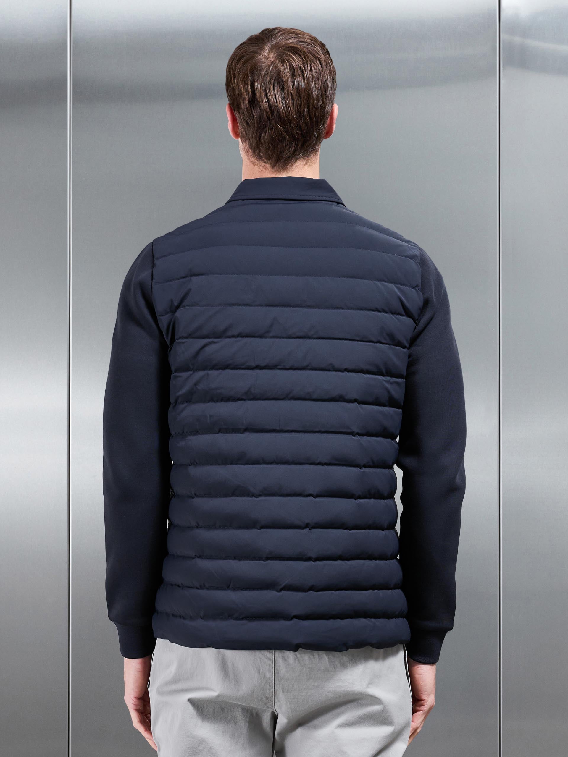 Mens Hybrid Quilted Overshirt in Navy