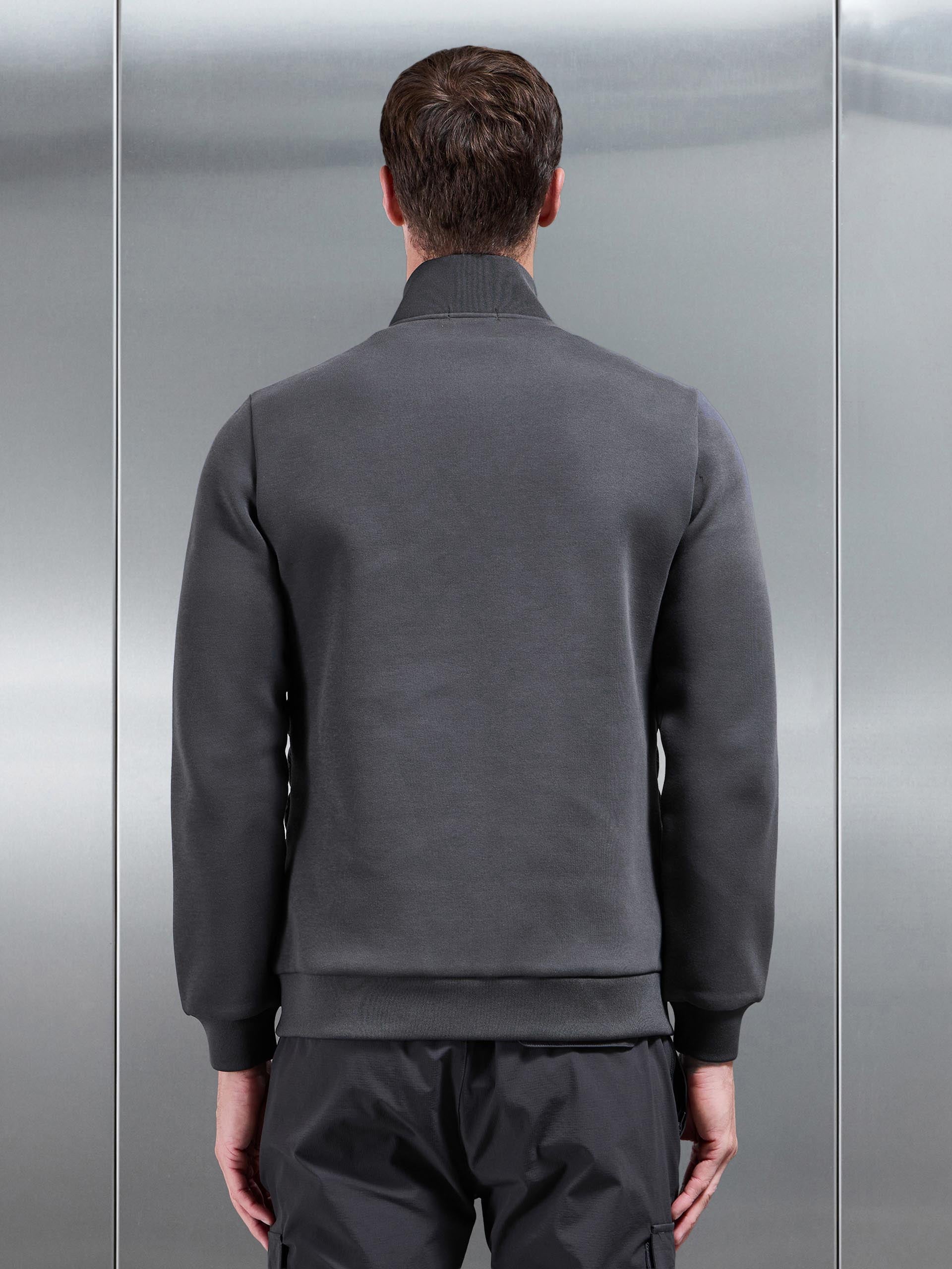 Mens Hybrid Quilted Technical Funnel Neck Jacket in Grey