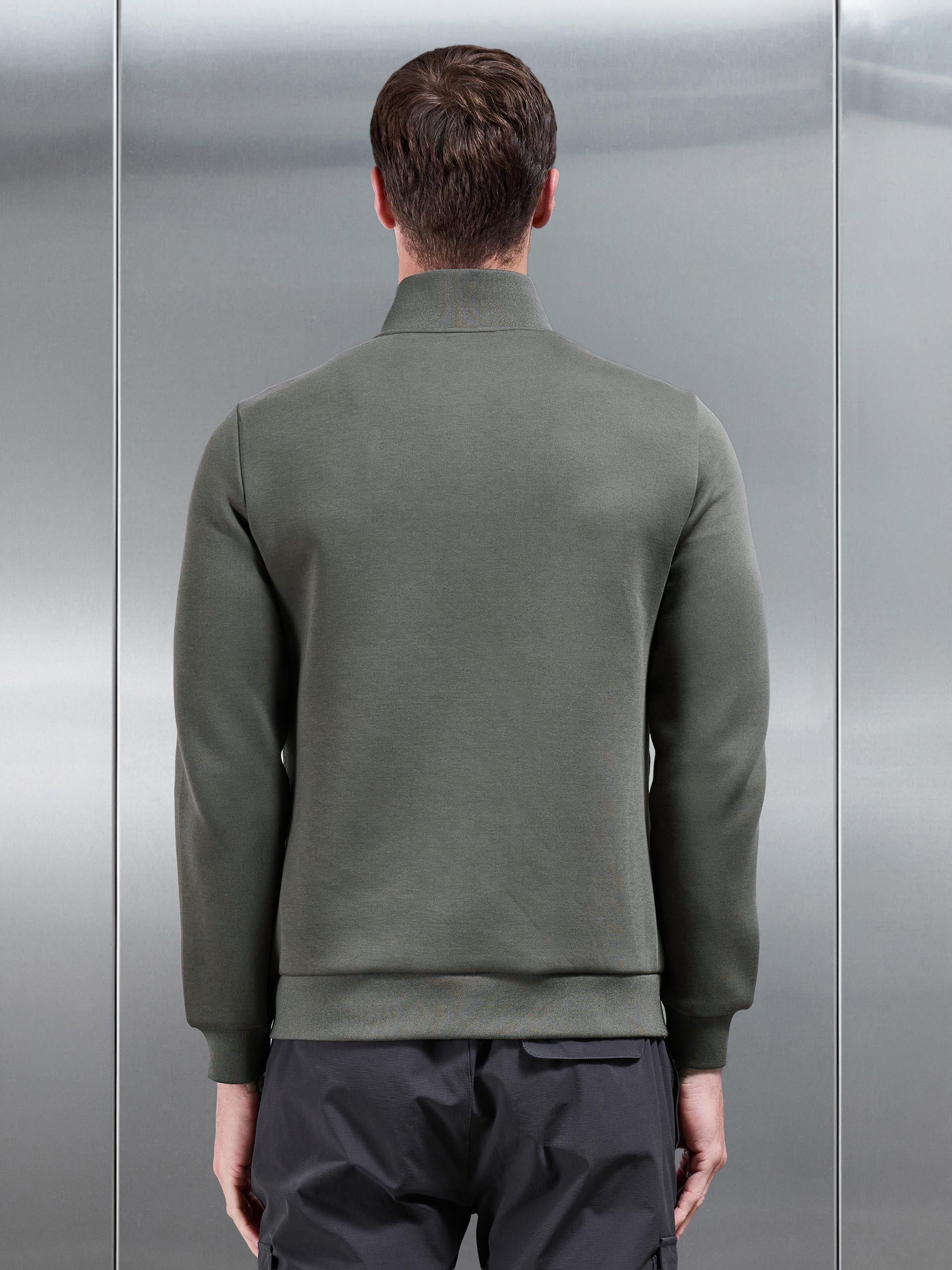 Mens Hybrid Quilted Technical Funnel Neck Jacket in Olive